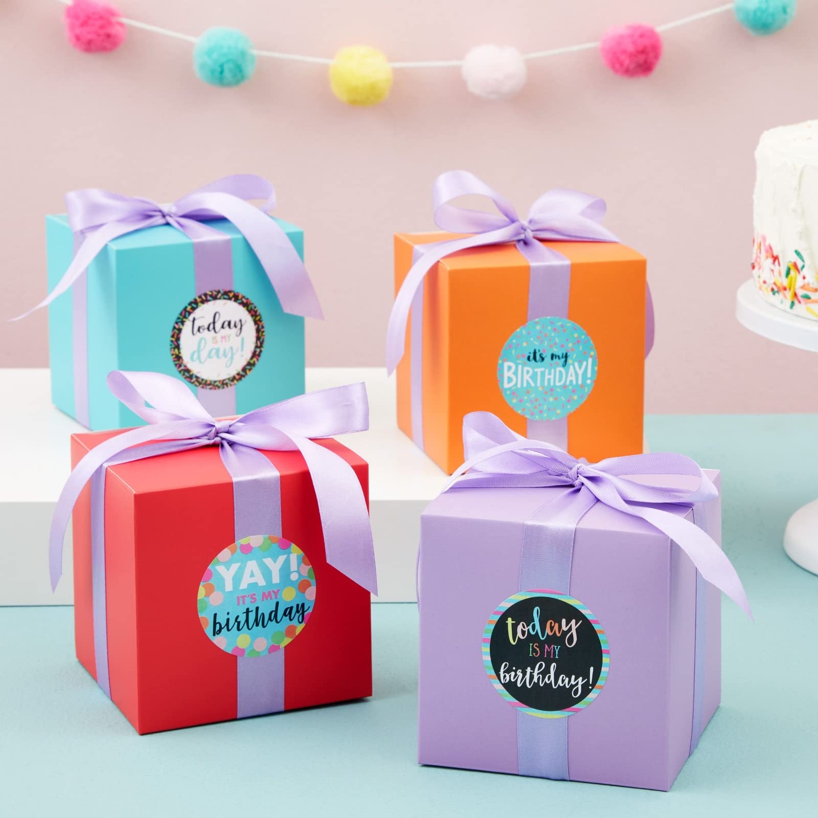 BLUE PANDA 504-Piece Round Birthday Stickers for Kids - 6 Assorted Designs (2 Inch) - Perfect for Classroom Rewards, Student Party Favors & Teacher Appreciation Gifts | Great for Birthday Celebrations, Scrapbooking & DIY Projects