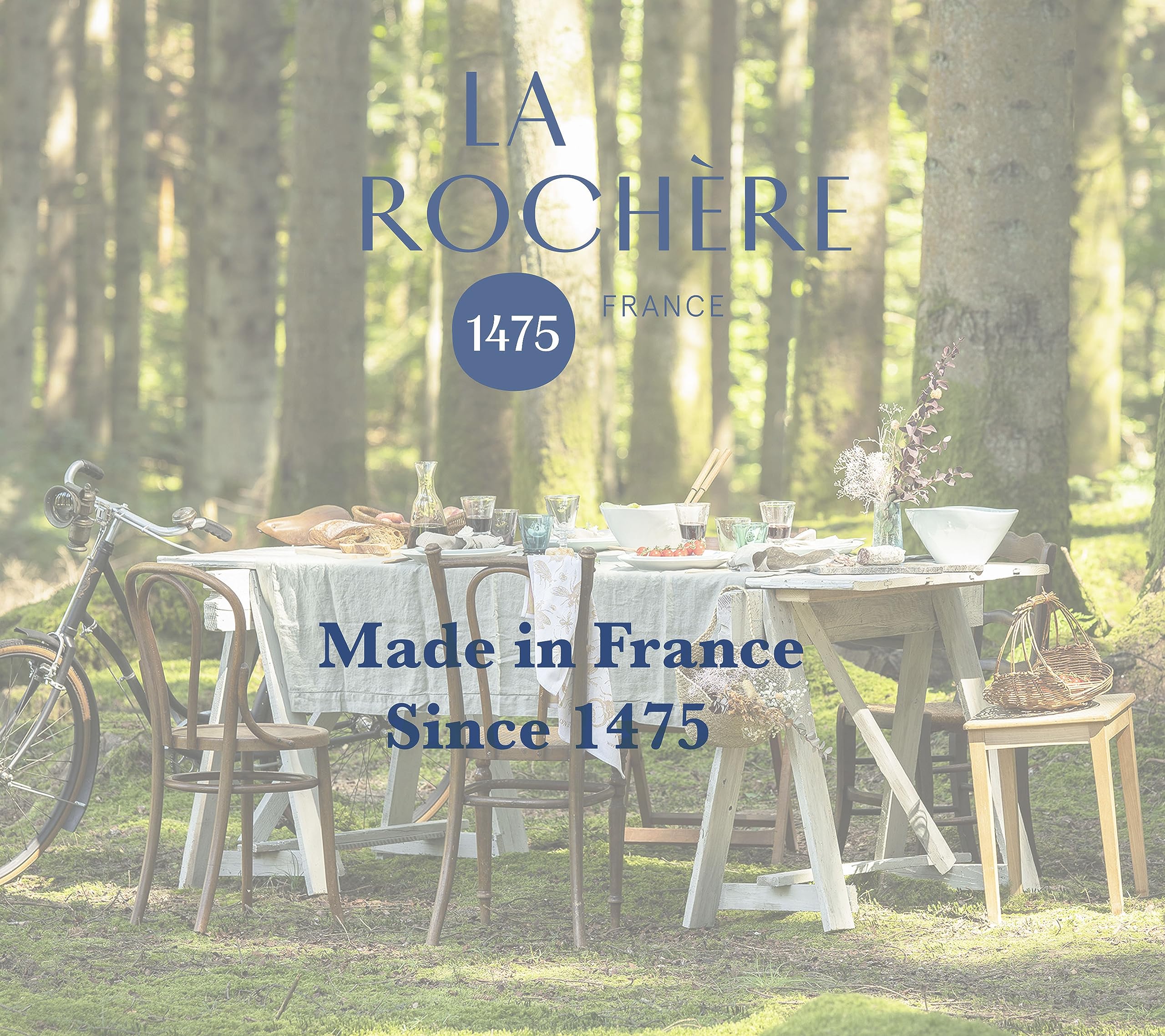 La Rochere Set of 6 French Quessant Coffee Mugs - 12.5 oz Stoneware Cups for Espresso, Tea & Hot Drinks - Perfect for Home, Cafe & Office Use