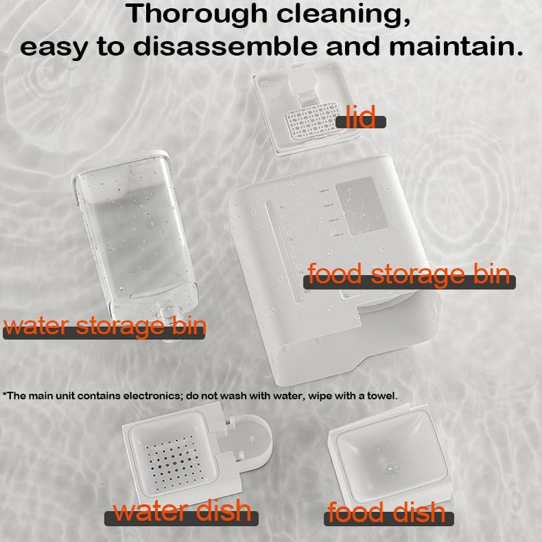 Smart WiFi Pet Feeder and Water Dispenser 2-in-1 Set - Automatic Cat & Dog Food Dispenser with App Control for Home, Travel, and Office Use