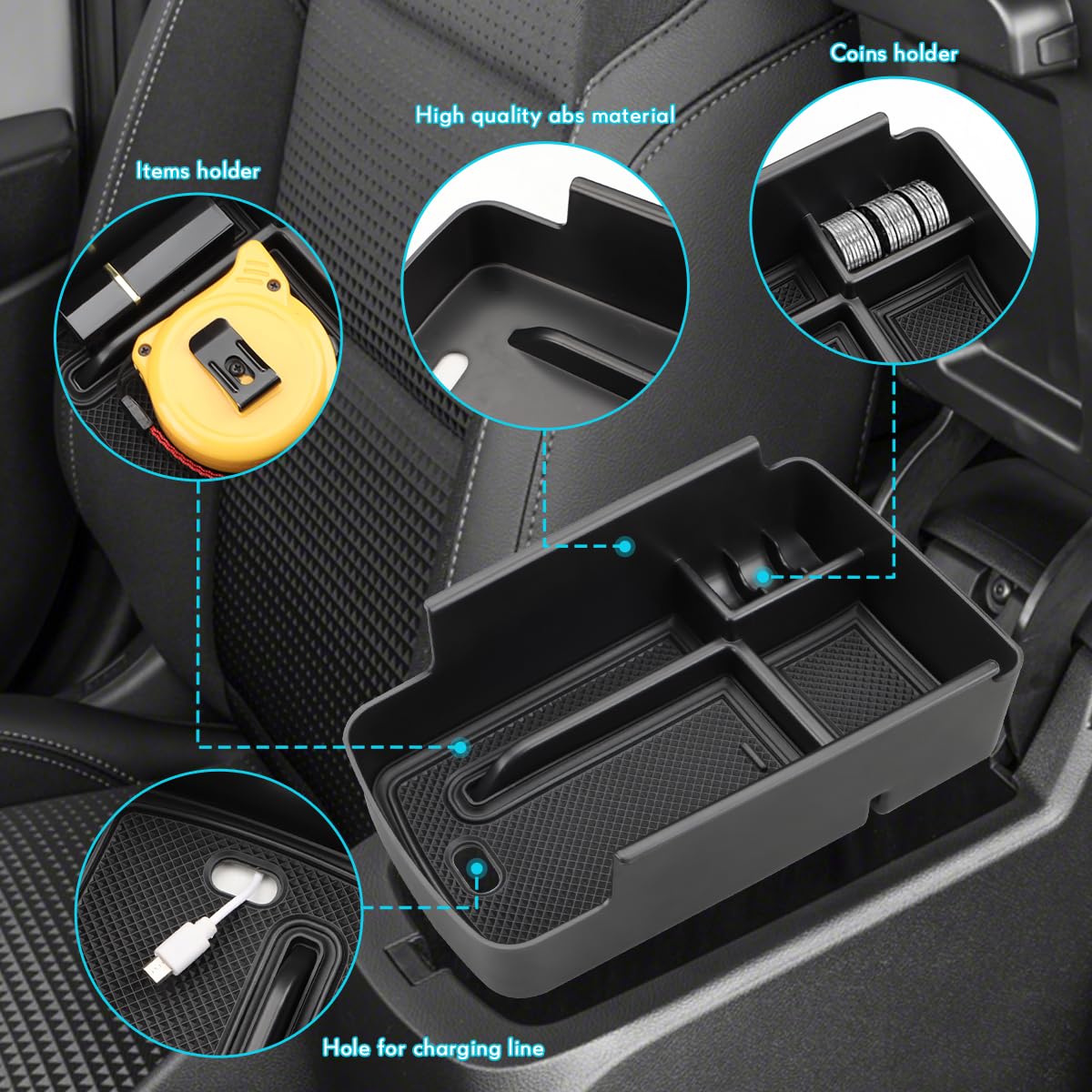 2024-2025 Chevy Trax & Buick Envista/Encore Center Console Organizer Tray - Armrest Storage Box Insert for Car Accessories - Perfect for Road Trips, Daily Commute & Organization