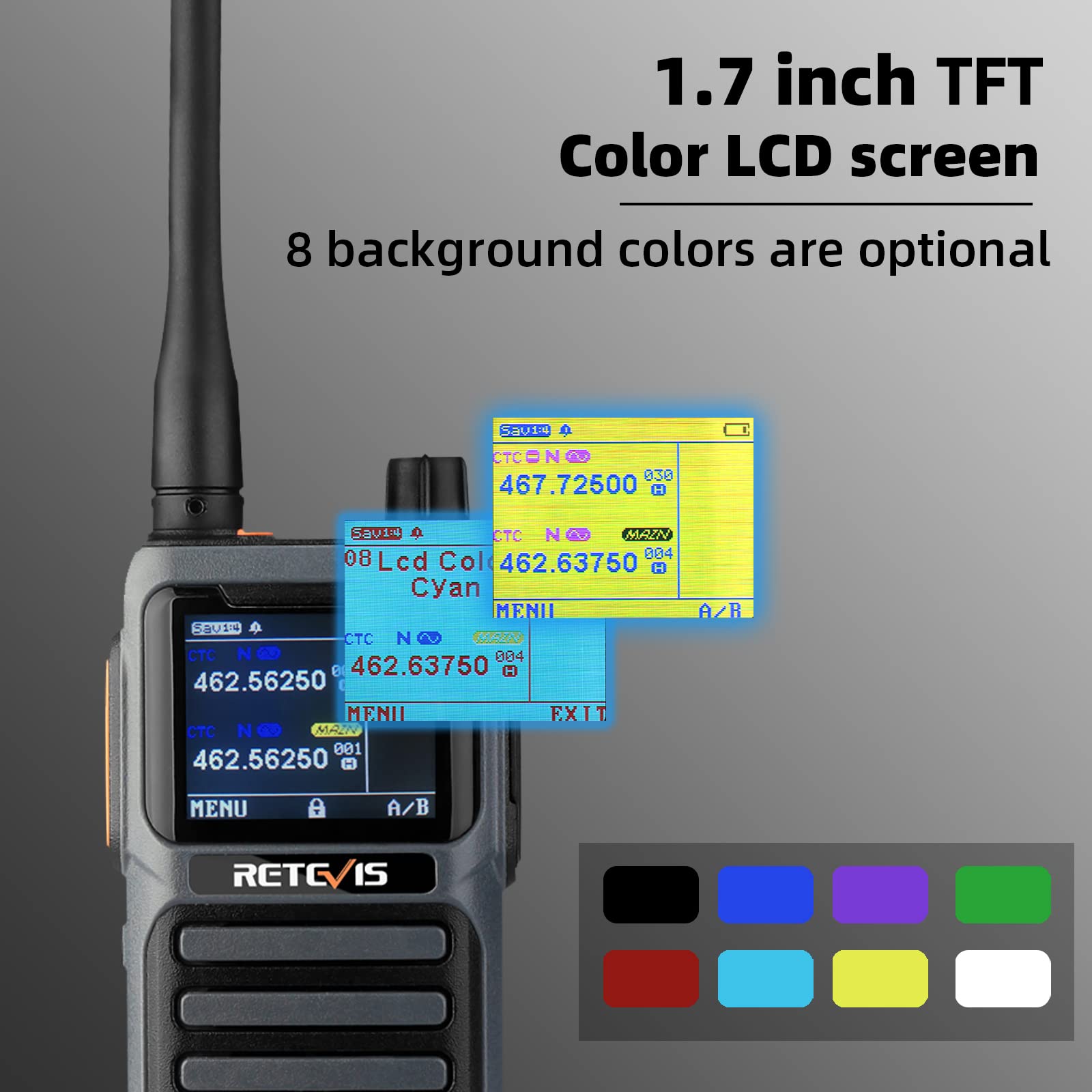 Retevis RB17P GMRS Two-Way Radios for Adults - Long Range Walkie Talkies with 2200mAh Rechargeable Battery, SOS Alarm & NOAA Weather Scan - Ideal for Hiking, Camping, Hunting & Outdoor Adventures (1 Pack)