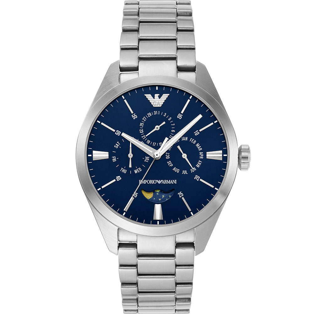 Emporio Armani AR11553 Claudio Moonphase Men's Watch - Luxury Chronograph with Moon Phase Display - Perfect for Business, Formal Events & Gift Giving