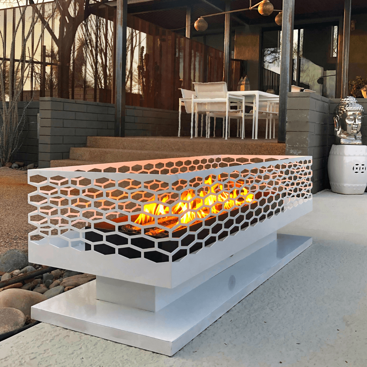 Boxfire Fire Pit - Outdoor Wood Burning Fire Pit for Backyard, Camping & Patio - Durable Steel Fire Pit Bowl with Spark Screen & Poker - Perfect for Bonfires, S'mores & Outdoor Gatherings