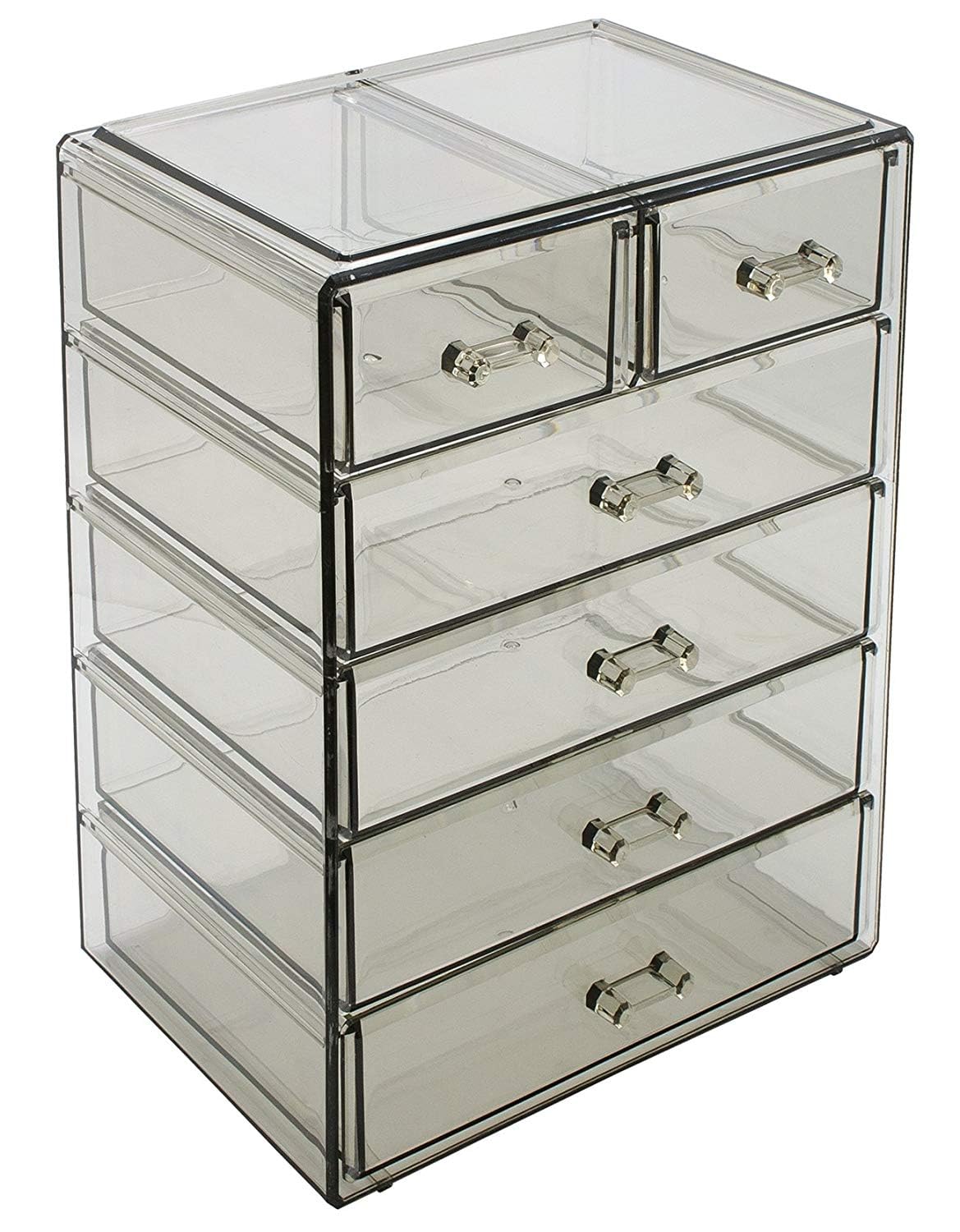Sorbus Clear Acrylic Makeup Organizer with 4 Large & 2 Small Drawers - Cosmetic Storage Case for Makeup, Jewelry & Beauty Accessories - Perfect for Vanity, Bathroom, College Dorm, Closet & Desk Organization (Ideal for Daily Beauty Routine & Travel)