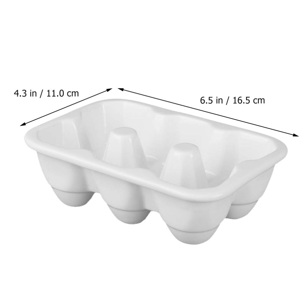 6-Piece Ceramic Egg Holder Set - Egg Storage Tray Organizer for Refrigerator, Kitchen Counter, Pantry - Perfect for Fresh Egg Storage, Display & Organization in Home, Farm, or Restaurant
