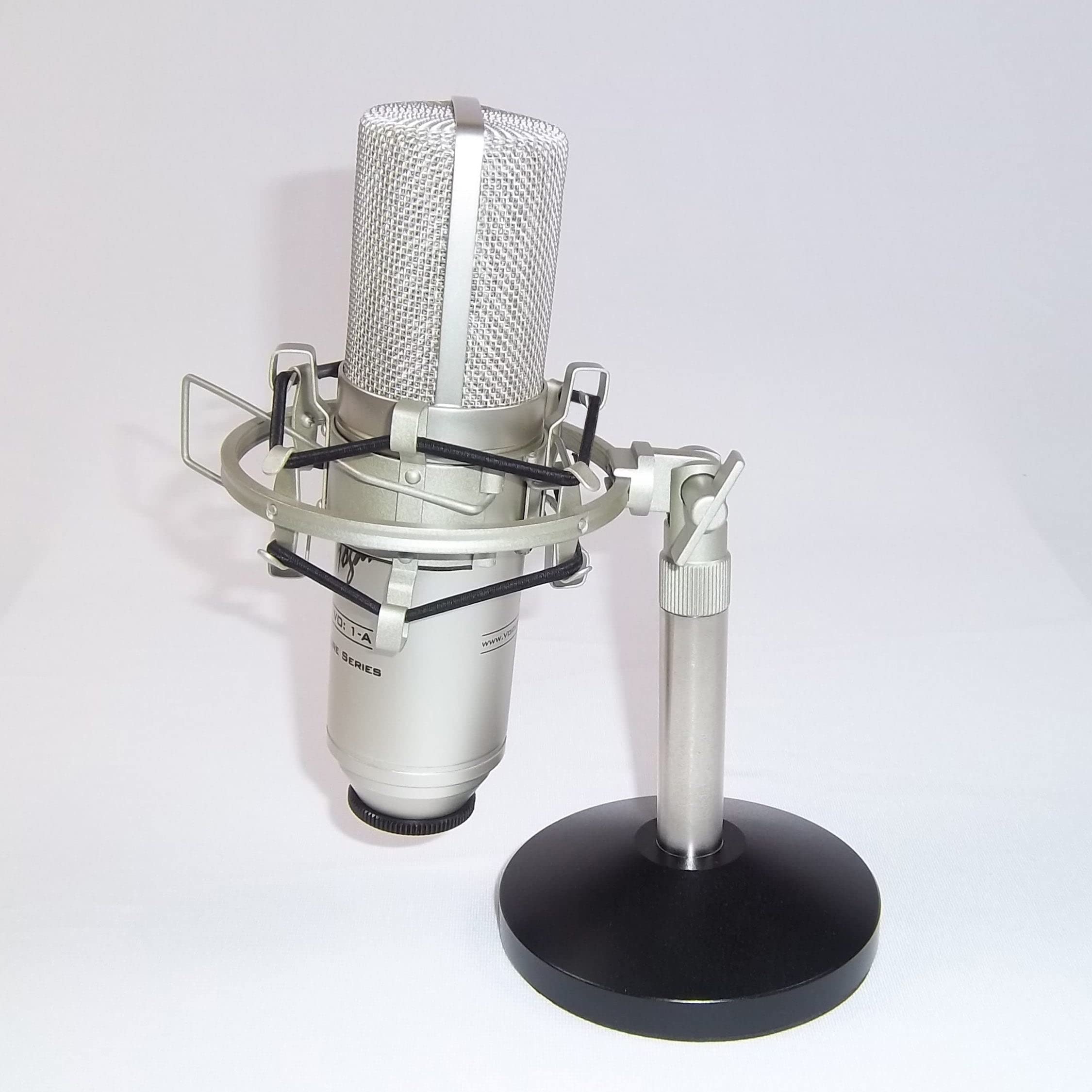 Harlan Hogan Adjustable Height Desktop Microphone Stand - Compatible with US & International Mics for Podcasting, Streaming & Recording Studios