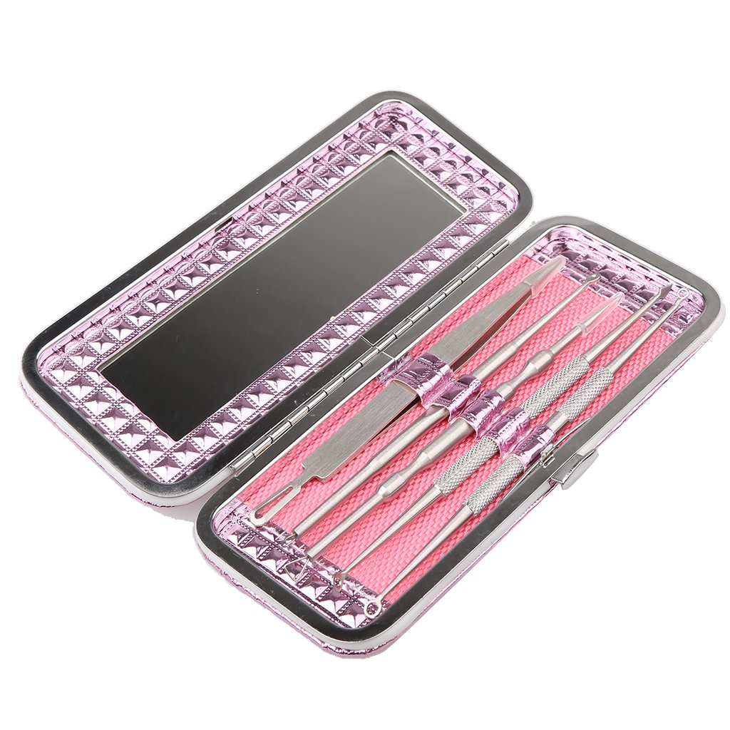 5PCS Blackhead & Acne Remover Tool Set - Stainless Steel Comedone Extractor Tweezers for Women & Girls - Facial Blemish Removal Beauty Kit (Rose Gold) - Perfect for Home Spa & Skincare Routine