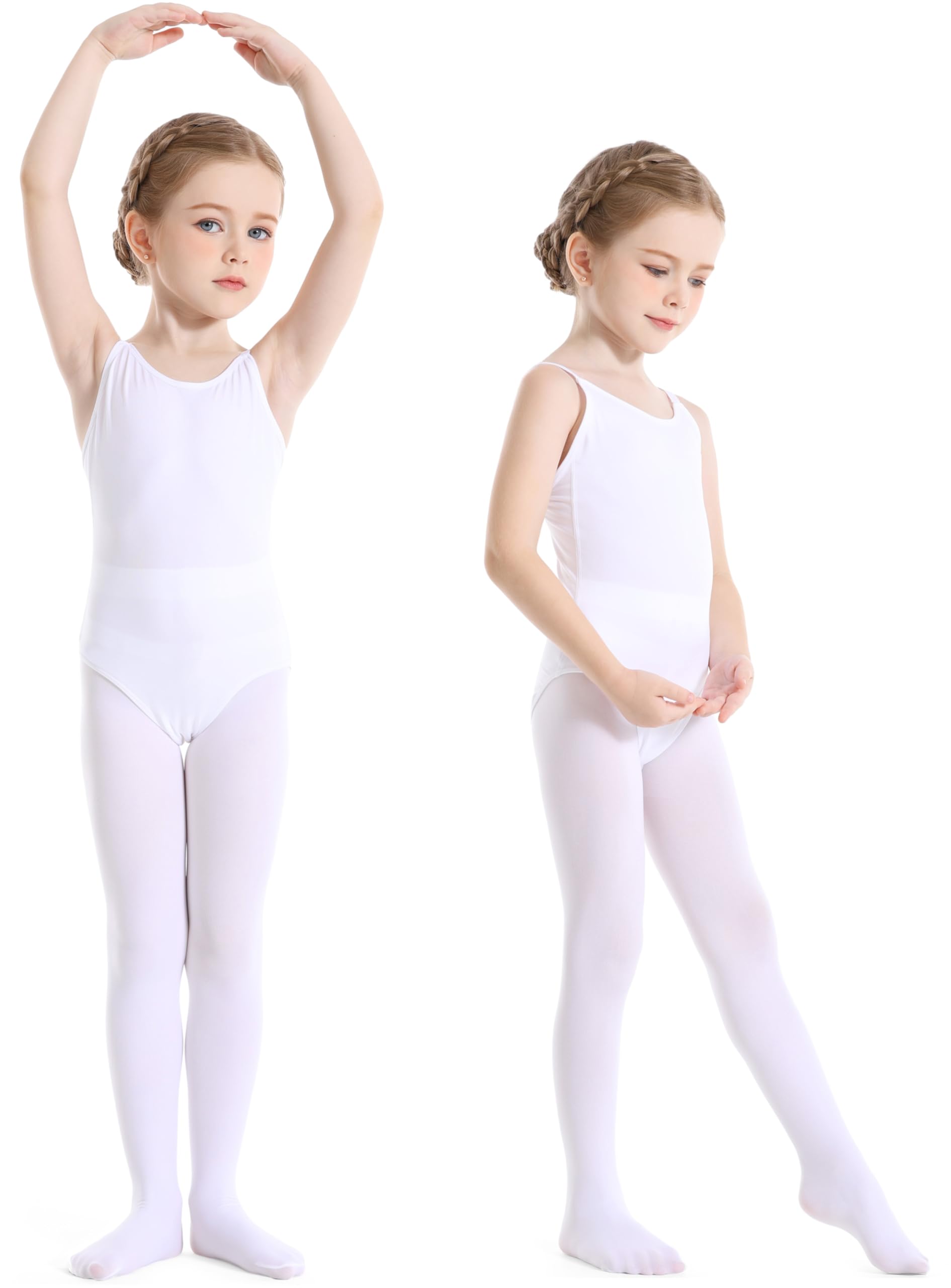Toddler Girls Ballet Tights - Ultra Soft Footed Dance Leggings for Kids & Students - Perfect for Ballet Class, Dance Practice & Everyday Wear