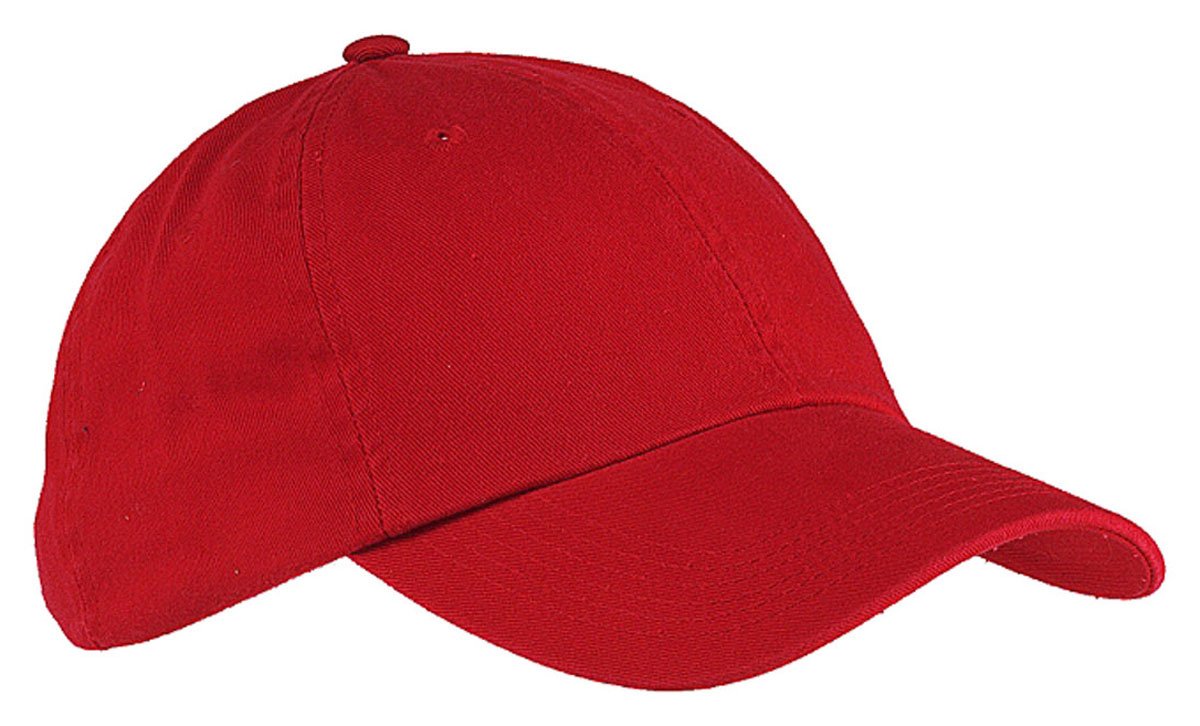 Youth 6-Panel Washed Twill Low-Profile Cap - Red One Size - Casual Streetwear, Outdoor Sports, and Everyday Fashion Hat