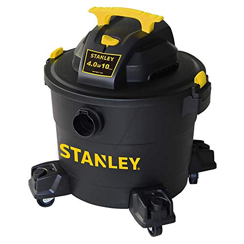 Stanley 10 Gallon 4HP Wet/Dry Shop Vacuum SL18191P - Powerful 16ft Reach Vacuum Cleaner with Attachments for Home, Garage & Laundry Room - Large Capacity High Suction Vac for Cleaning Floors, Carpets, Workshops & Auto Detailing