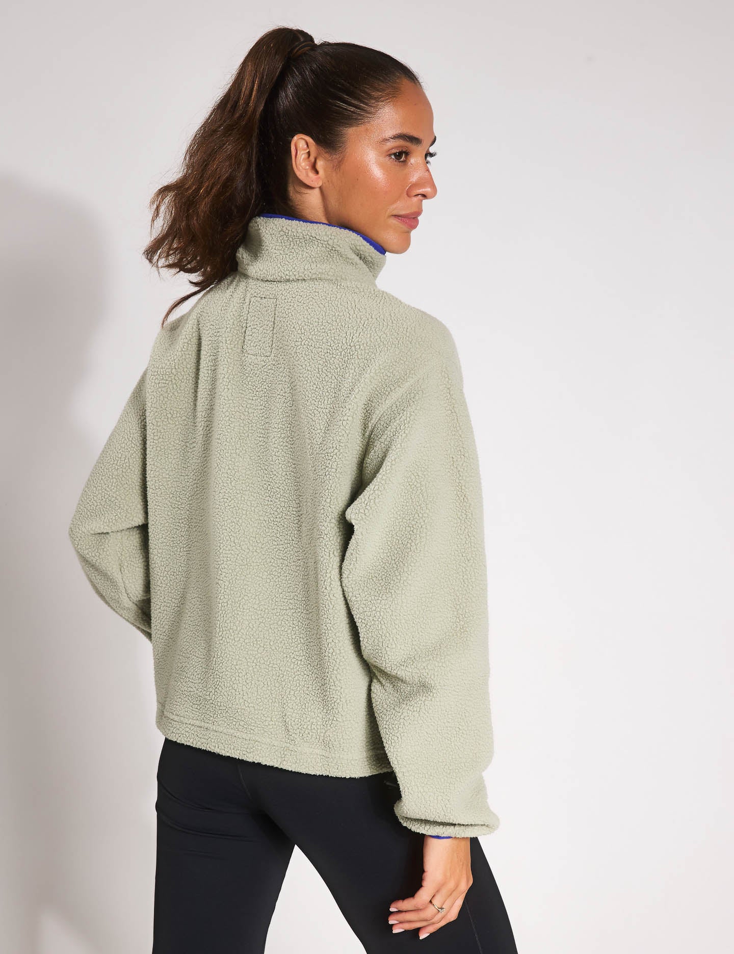 Helvetia II Cropped Sherpa Half Snap Fleece Jacket - Women's Cozy Winter Pullover for Outdoor Adventures & Casual Wear