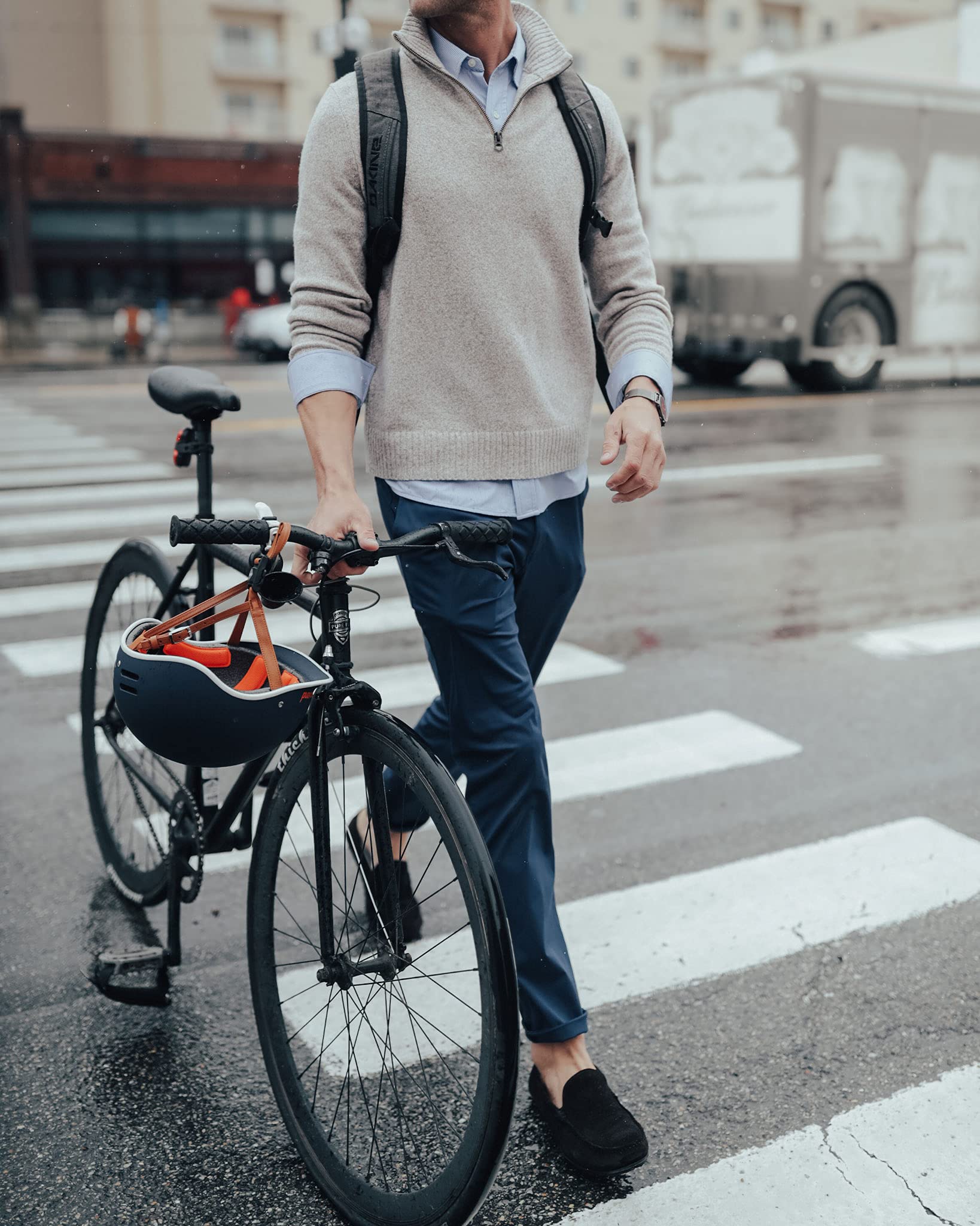 Rhone Commuter Men's Slim-Fit Dress Pants - Stretch Fabric All-Day Comfort Work Pants for Business & Travel - Wrinkle Resistant Navy Slim-Straight Leg Casual Pants (Size W40-33L) - Perfect for Office Wear, Business Trips & Daily Commute