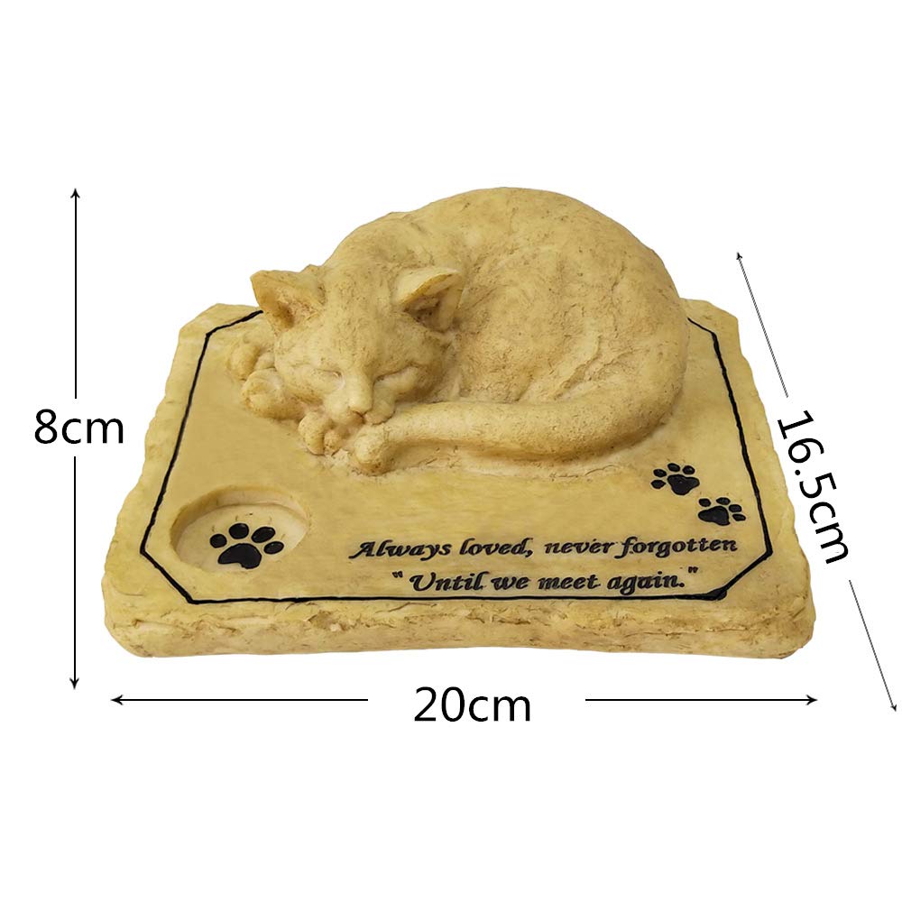 3D Cat Memorial Stone - Personalized Pet Grave Marker for Outdoor Garden, Sympathy Gift for Loss of Cat | Perfect for Backyard Memorials & Pet Cemeteries
