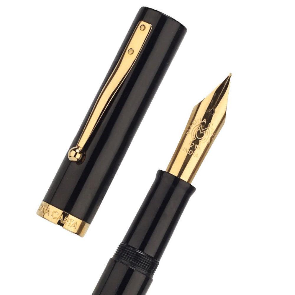 Premium Magna Carta MAG 1000 Fountain Pen - Black Nikko Ebonite Nib for Smooth Writing | Ideal for Calligraphy, Journaling & Signature Signing