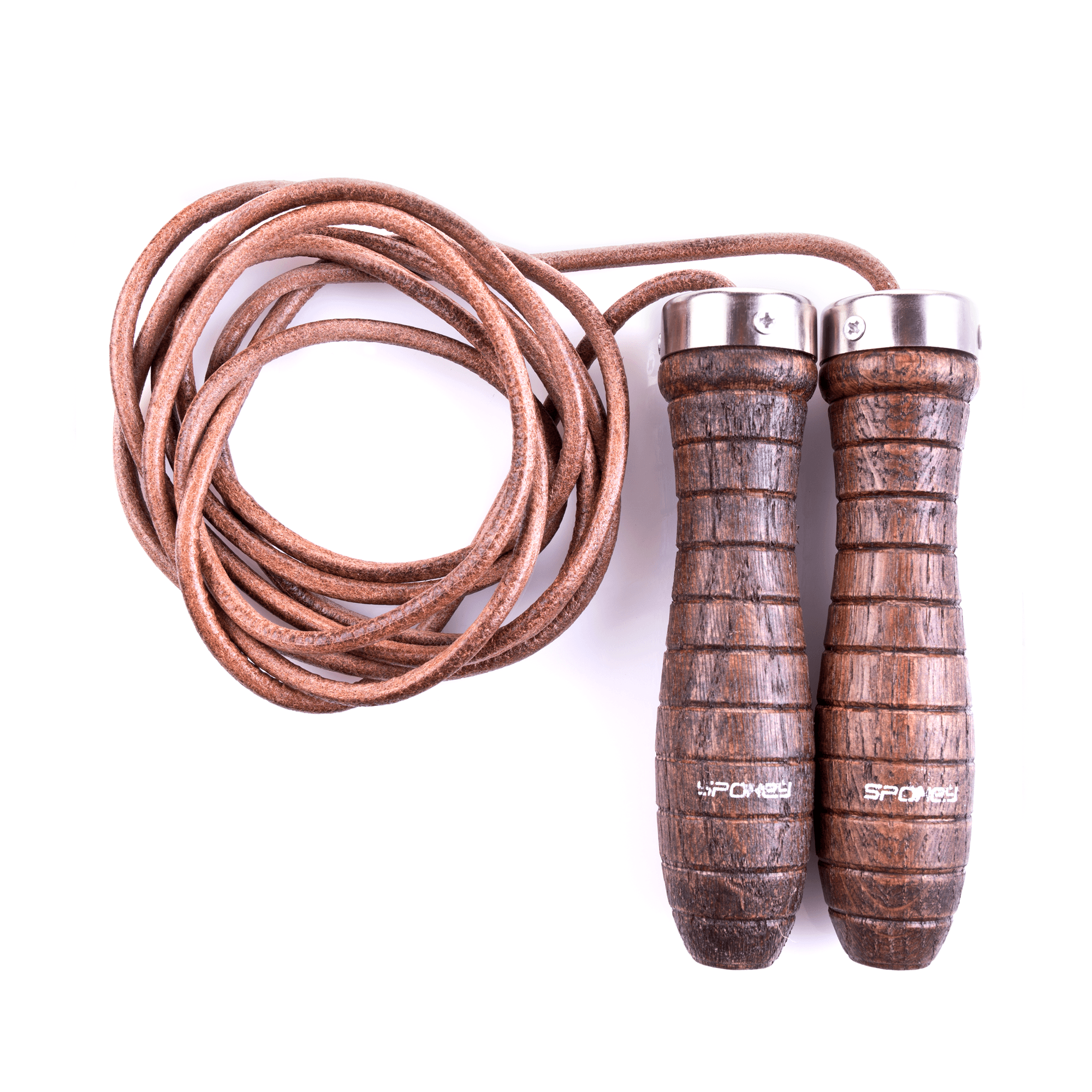 Spokey Quick Skip III Leather Jump Rope for Adults - Adjustable Speed Rope for Fitness, Boxing & Cross Training - Perfect for Home Gym, Workouts & Weight Loss