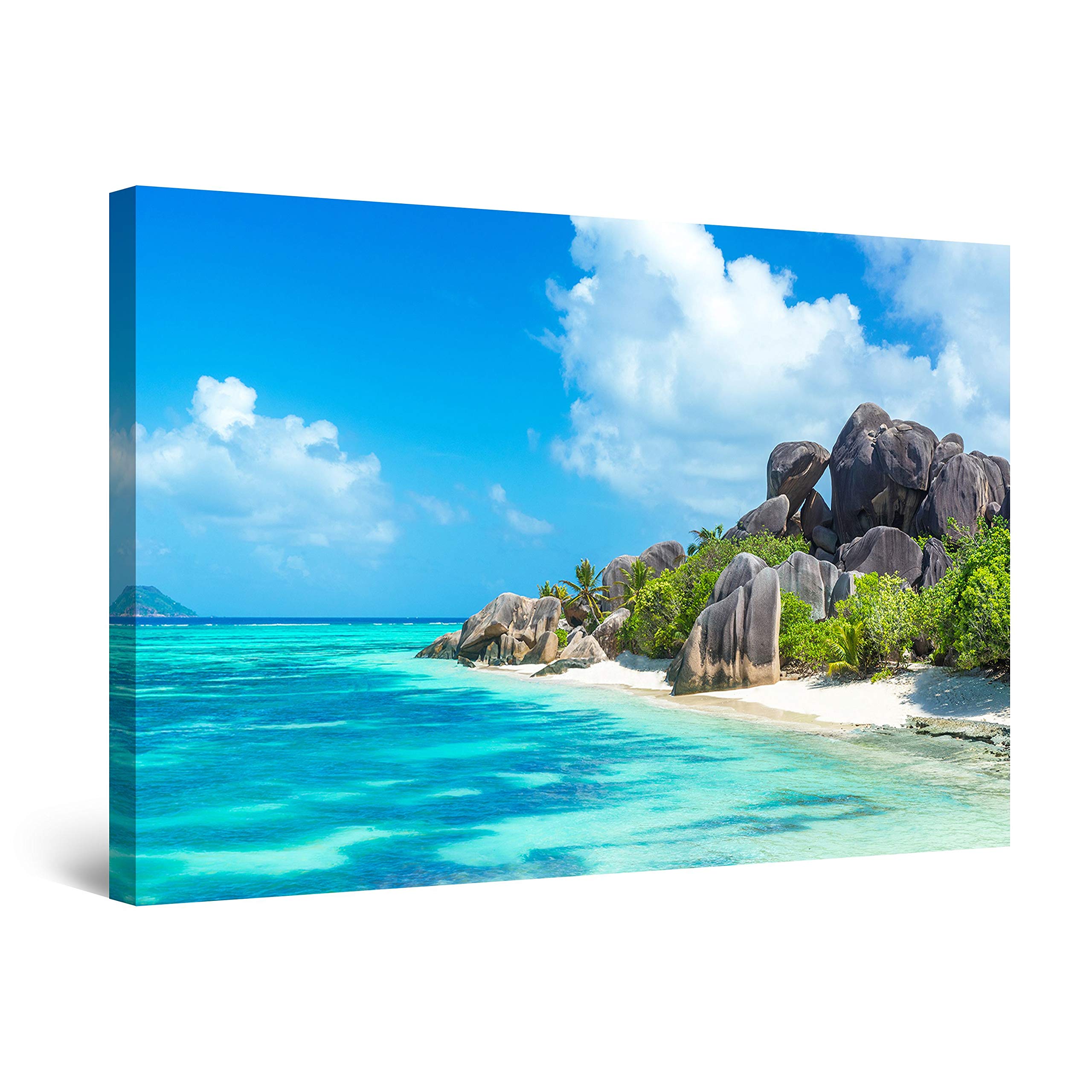 Startonight 24x36 Inch Dream Beach Canvas Wall Art - Coastal Ocean Sunset Painting for Bedroom, Living Room & Office Decor - Perfect for Beach House, Vacation Home & Seaside Themed Spaces