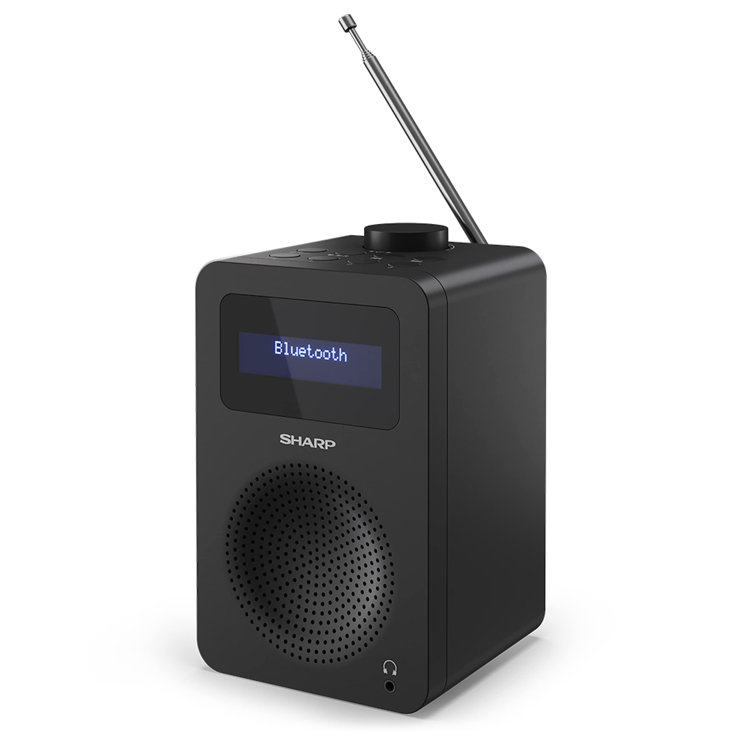 SHARP DR-430(BK) Digital Radio with Bluetooth 5.0 | DAB+/FM Radio | Dual Alarm Clock | 40 Presets | DRC Audio | Mains Powered | Midnight Black - Perfect for Bedroom, Kitchen, Office & Living Room