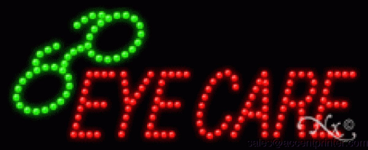 Eye Care Flashing & Animated LED Sign - High Impact, Energy Efficient Light for Optometry Clinics, Eye Care Centers & Retail Stores