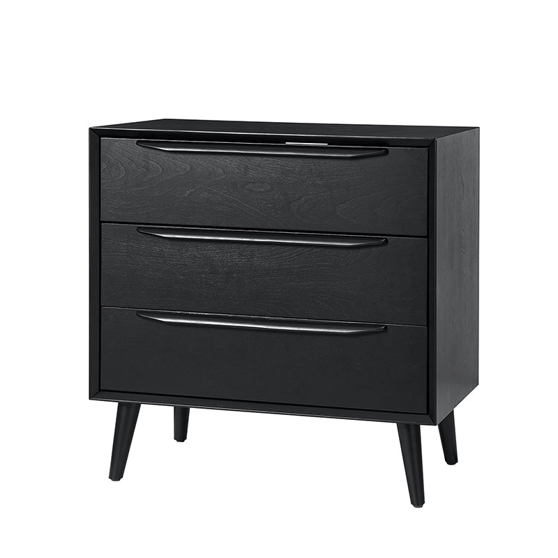 Rebecca 3-Drawer Mid-Century Modern Nightstand - Solid Wood Bedside Table with Storage for Bedroom, Living Room & Office - Perfect for Small Spaces & Home Decor