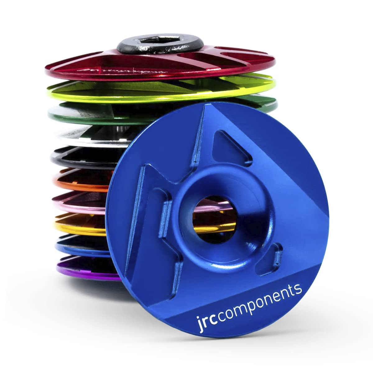 JRC Components Lightweight 6061-T6 Aluminum Headset Stem Top Cap & Bolt - Compatible with 1-1/8