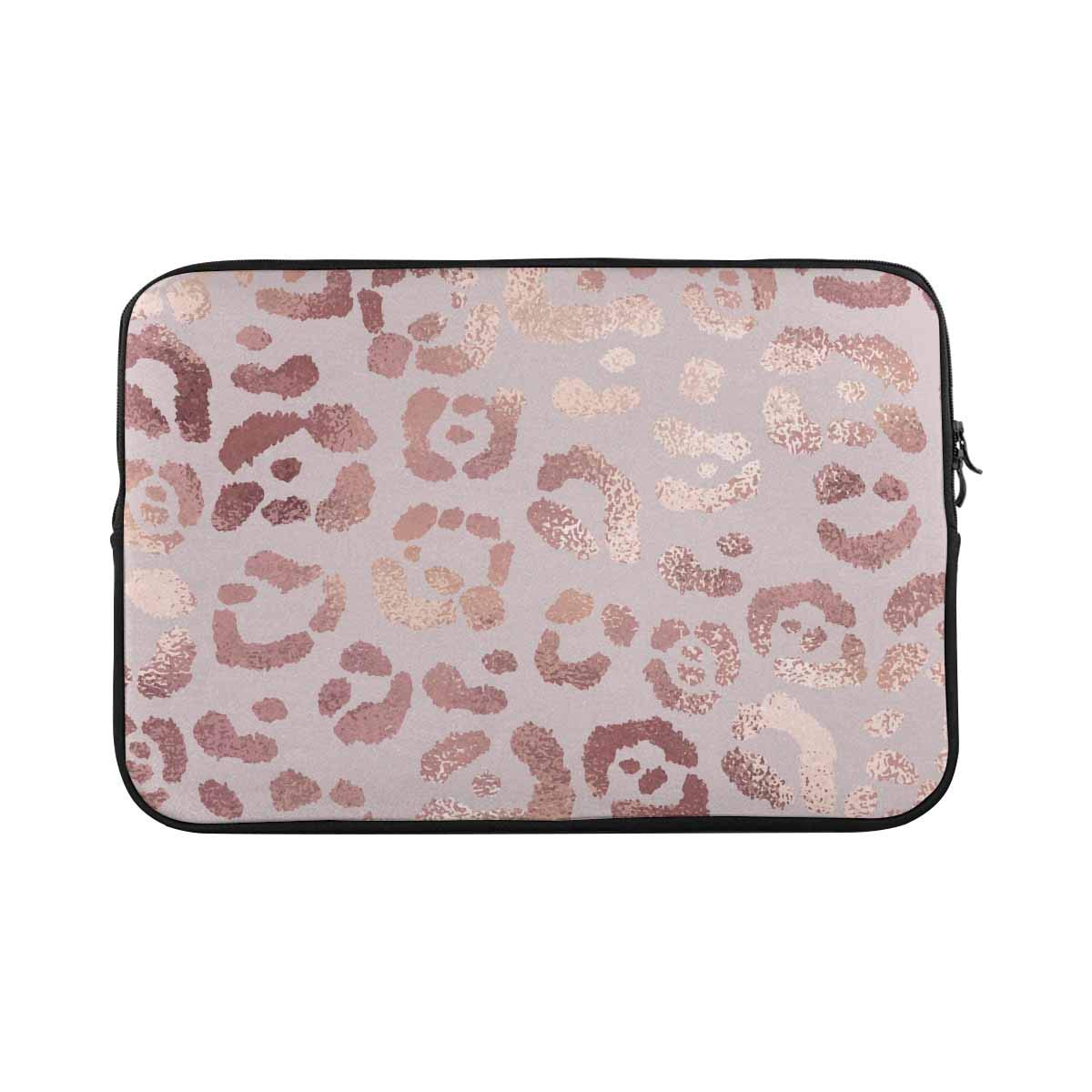 INTERESTPRINT 17.3 Inch Laptop Sleeve Bag - Leopard Skin Rose Gold Design, Durable Notebook Computer Cover for School, Office, and Travel Use