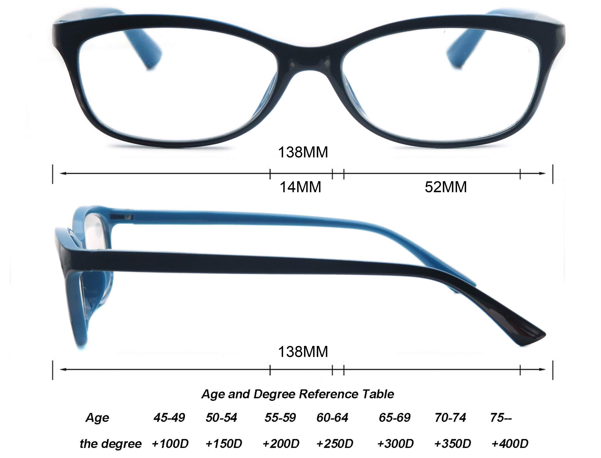 Colorful Women's Reading Glasses +1.50 - Lightweight Comfortable Frames 5 Pack for Outdoor Reading