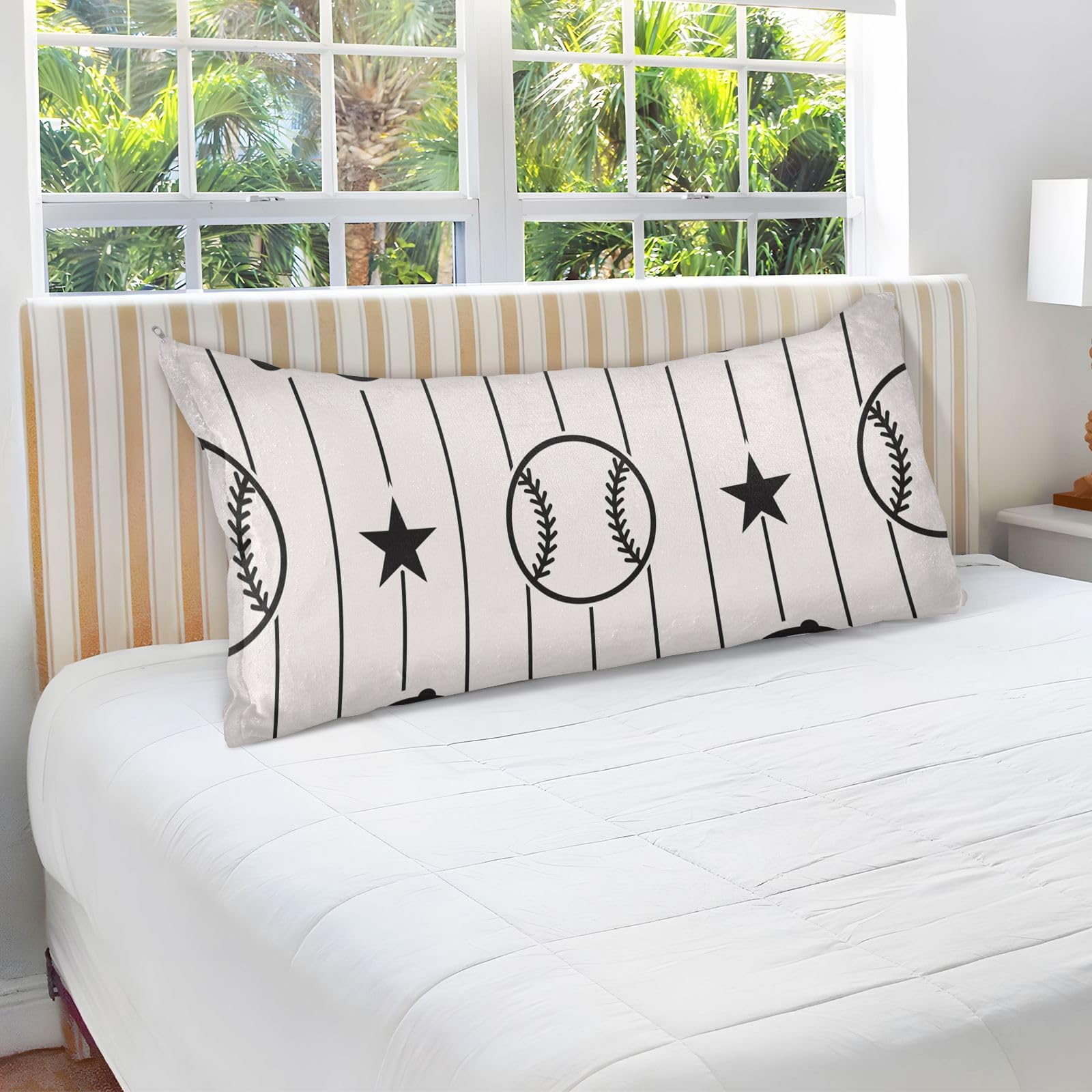 Baseball Themed Pillowcase for Hair & Skin Care - 20x26 Inch Standard Body Pillow Cover with Zipper | Soft & Breathable for Sports Fans, Home Decor, Bedroom Essentials & Gift Ideas