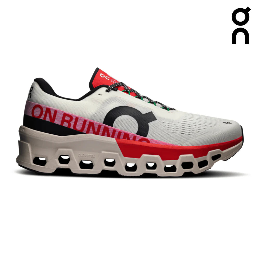 ON Men's CloudMonster 2 Running Shoes - Lightweight Cushioned Sneakers for Road/Trail Running (Ivory/Silver) | Perfect for Jogging, Gym Workouts & Daily Wear
