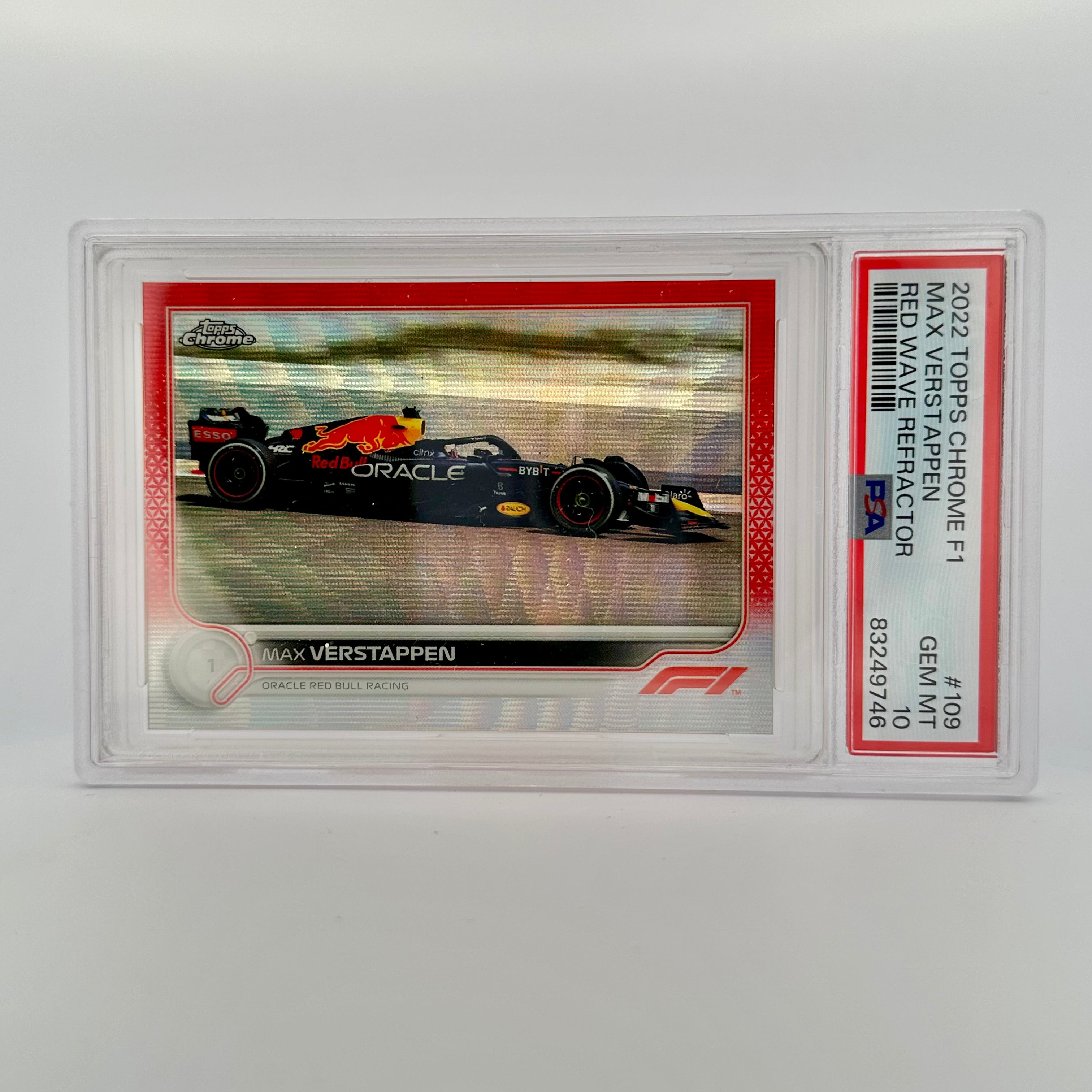 PSA 10 1/5 Max Verstappen #109 Red Wave Refractor - Rare Trading Card for F1 Collectors & Sports Memorabilia Enthusiasts - Perfect for Display, Investment & Racing Fans Collection