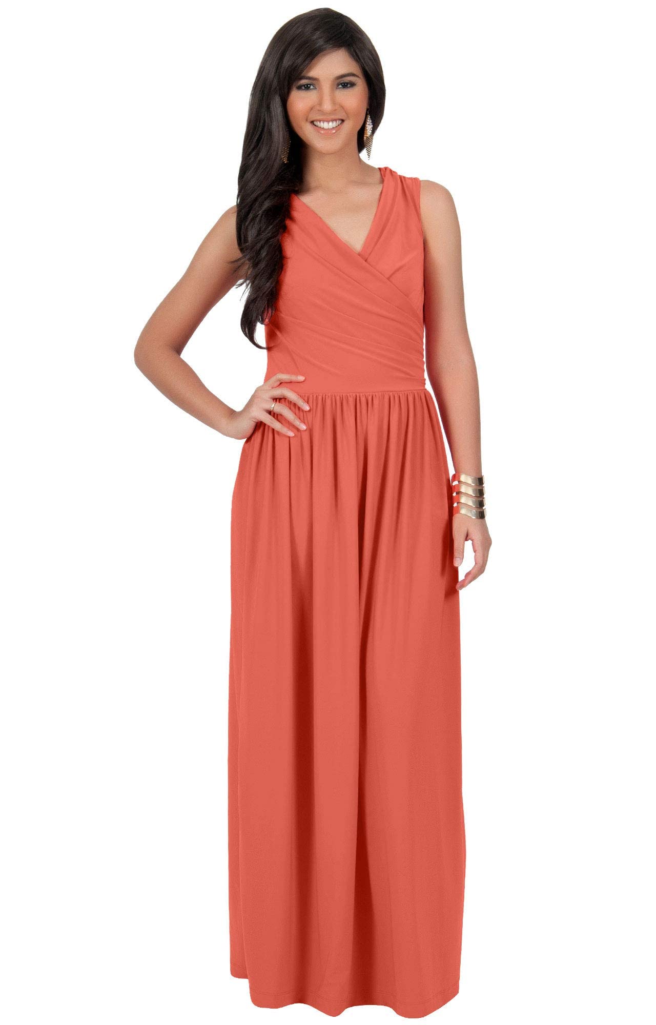 Elegant KOH KOH Wrap Designer Sleeveless Evening Gown for Prom, Party & Special Occasions - Perfect for Weddings, Galas & Formal Events