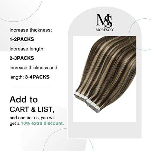 22 Inch Tape in Hair Extensions - 20 Pieces 50G Remy Human Hair for Seamless Blending & Volume - Perfect for Weddings, Parties & Daily Styling