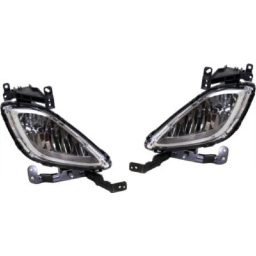 2011-2013 Hyundai Elantra Fog Lights Pair - Driver & Passenger Side Replacement (HY2592138 HY2593138 922013X000 922023X000) | Perfect for Night Driving & Bad Weather Visibility