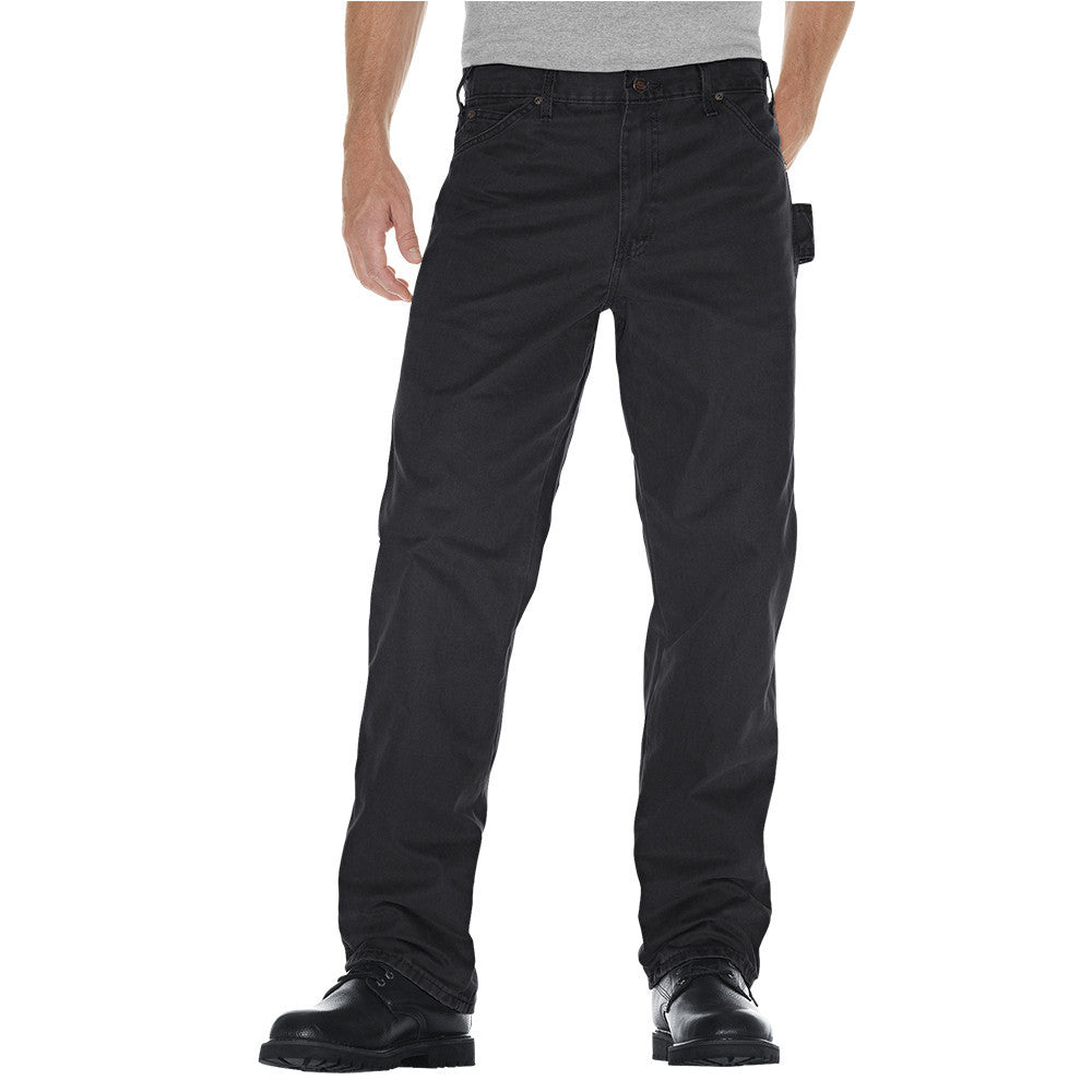 Dickies DU336 Sanded Duck Carpenter Work Pants for Men - Durable Safety Workwear for Construction & Carpentry - Black