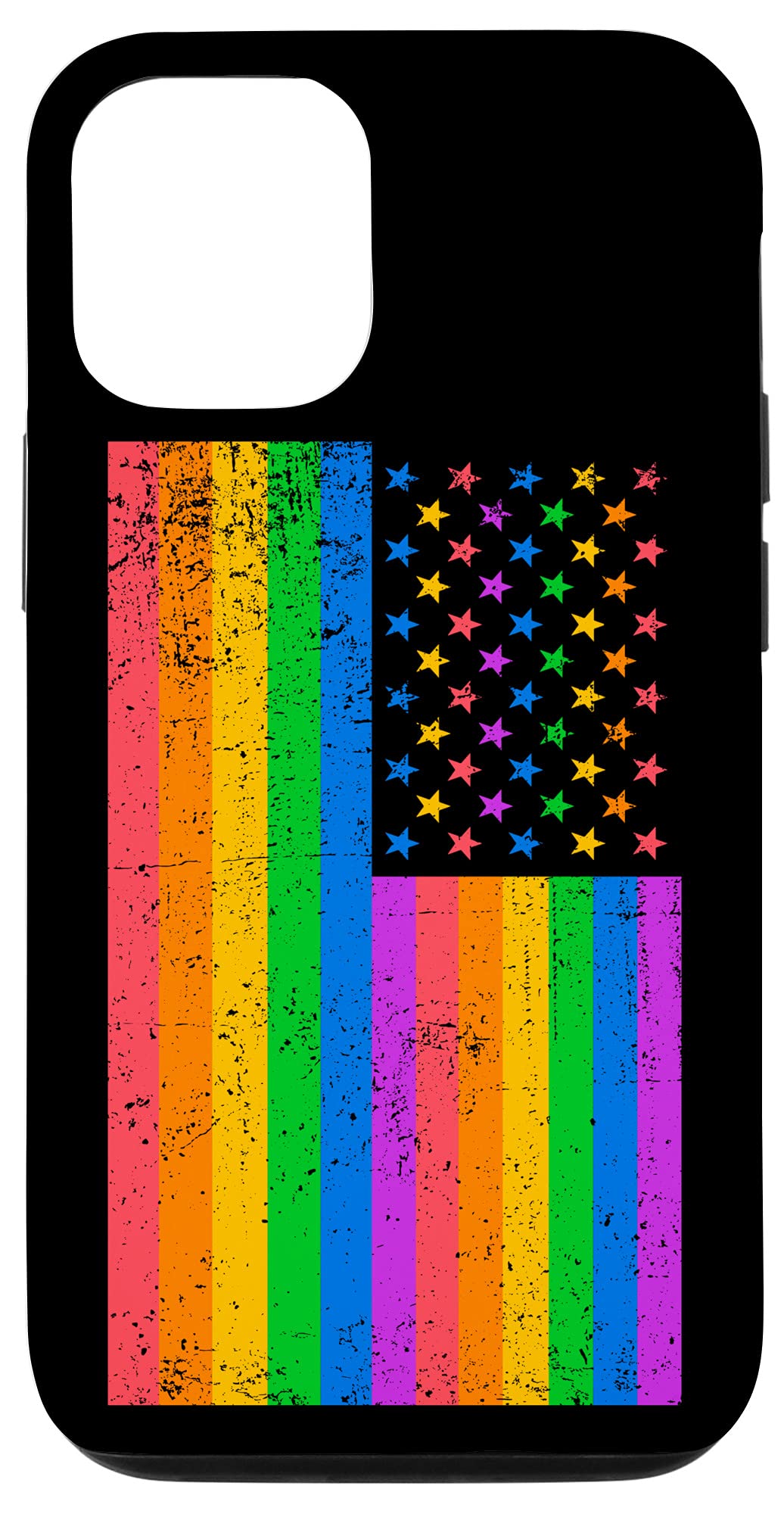iPhone 12/12 Pro Case - USA Pride Flag LGBTQ Ally Protective Cover | Stylish Grunge Design for Daily Use & Pride Events