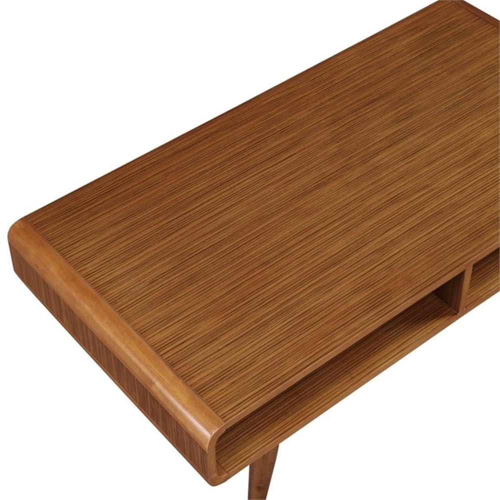 Boraam Zebra Series Halmstad Walnut Coffee Table - Modern Living Room Furniture for Home Decor & Entertaining