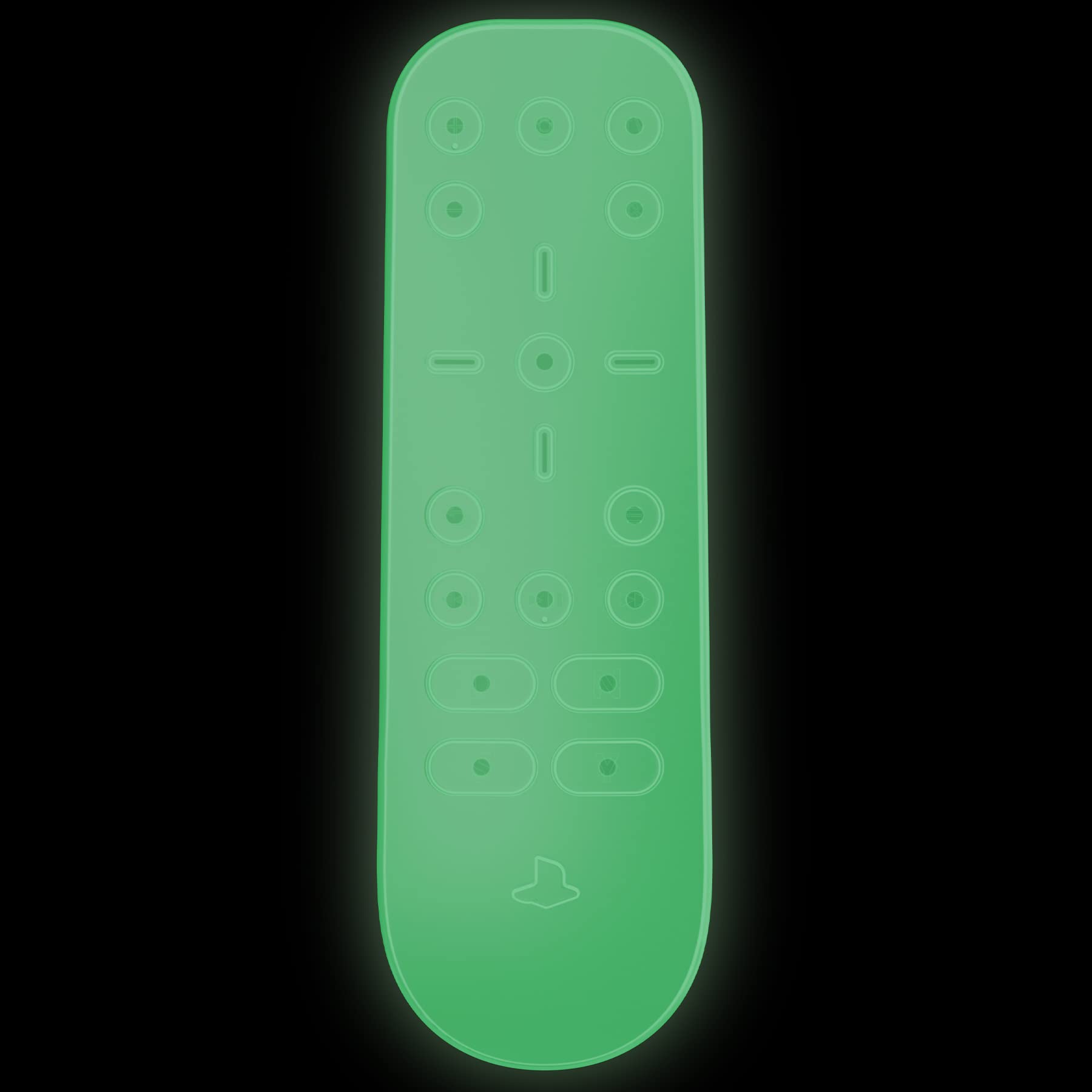 PlayVital Glow in The Dark Green Silicone Protective Case Cover for PS5 Media Remote - Ergonomic Full Body Protector Skin for PlayStation 5 Remote Control - Perfect for Gaming, Movie Nights & Home Entertainment