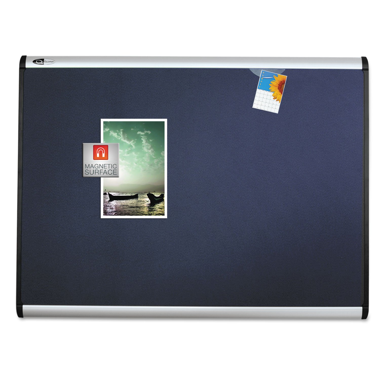 Quartet Prestige Plus Magnetic Fabric Bulletin Board 36 x 24 Inches - Aluminum Frame Whiteboard for Office, Classroom & Home Organization