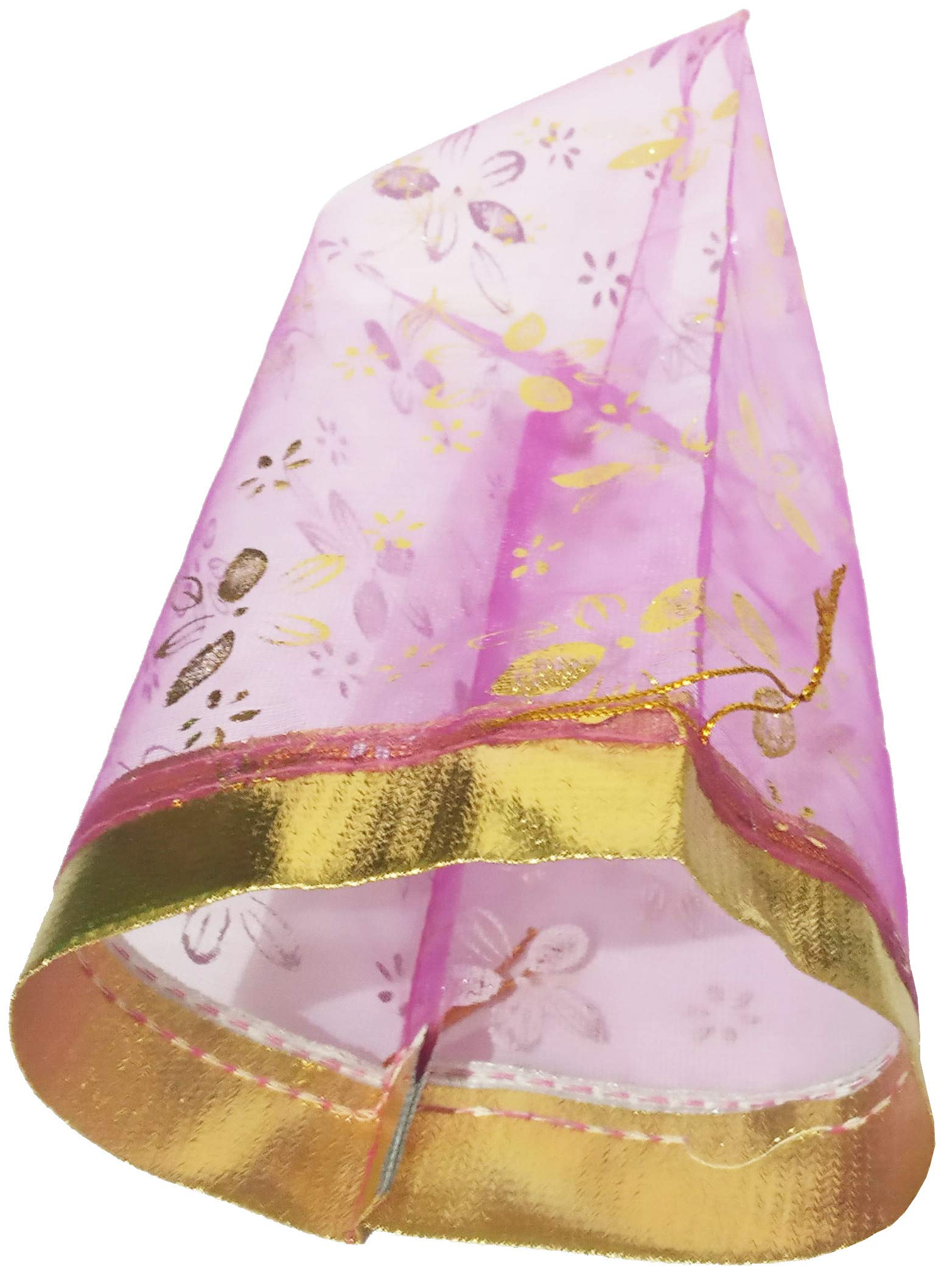 Purpledip Polyester Net Brocade Gift Pouch - Fuschia Rani Pink, 9 Inches (Pack of 10) - Elegant Potli Bags for Wedding Favors, Party Gifts & Jewelry Storage (12081B)