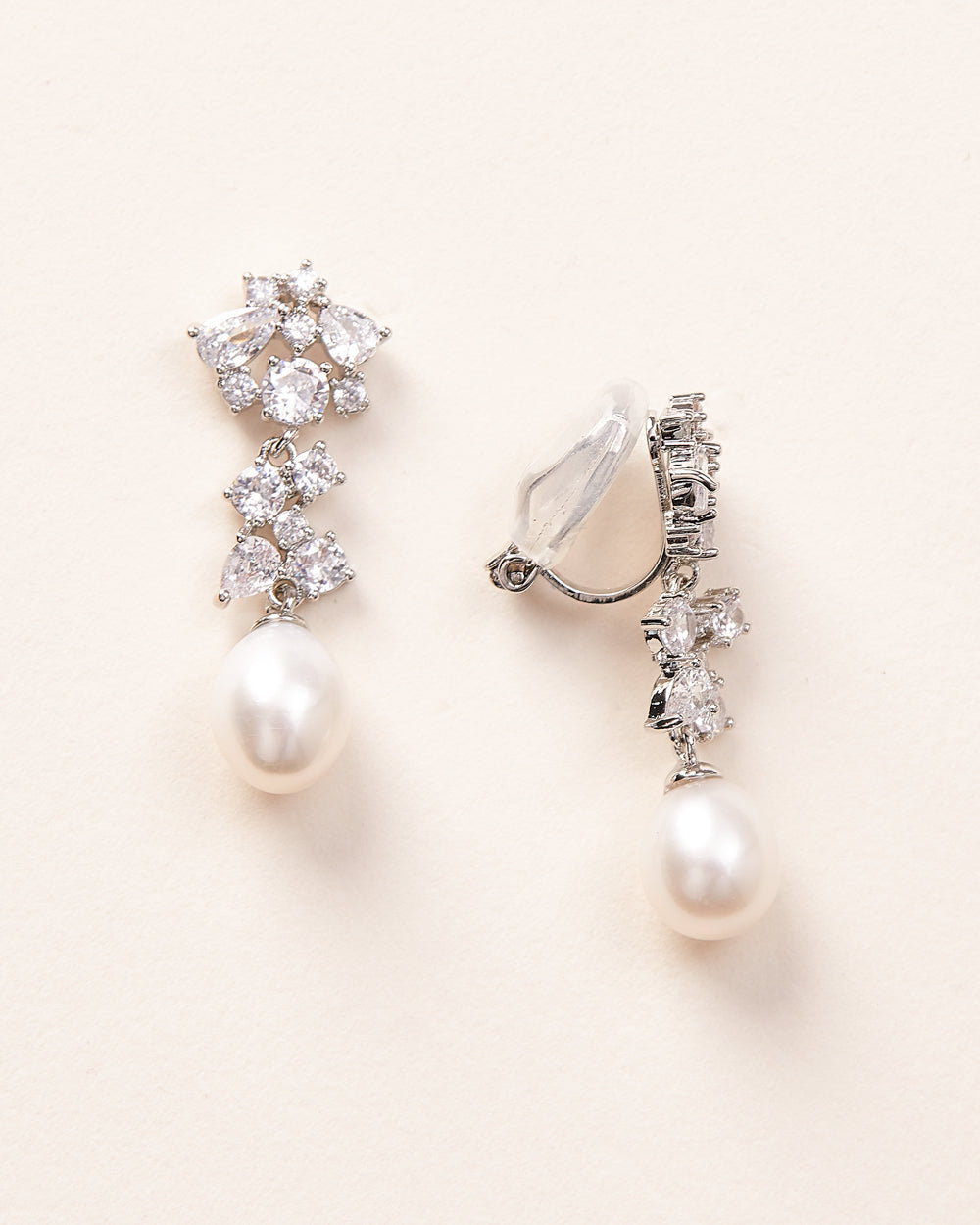 Elegant Silvia Pearl & CZ Earrings for Women - Genuine Pearls with Cubic Zirconia Studs - Perfect for Weddings, Parties & Special Occasions