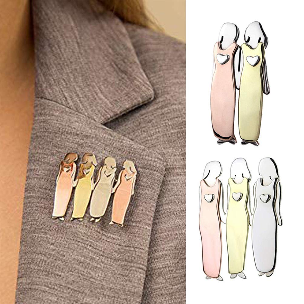 Custom Sister Team Brooch Pins - Beautiful Cute Best Friend Jewelry for Sisters (Two Sisters) | Perfect for Matching Outfits, Friendship Gifts & Special Occasions