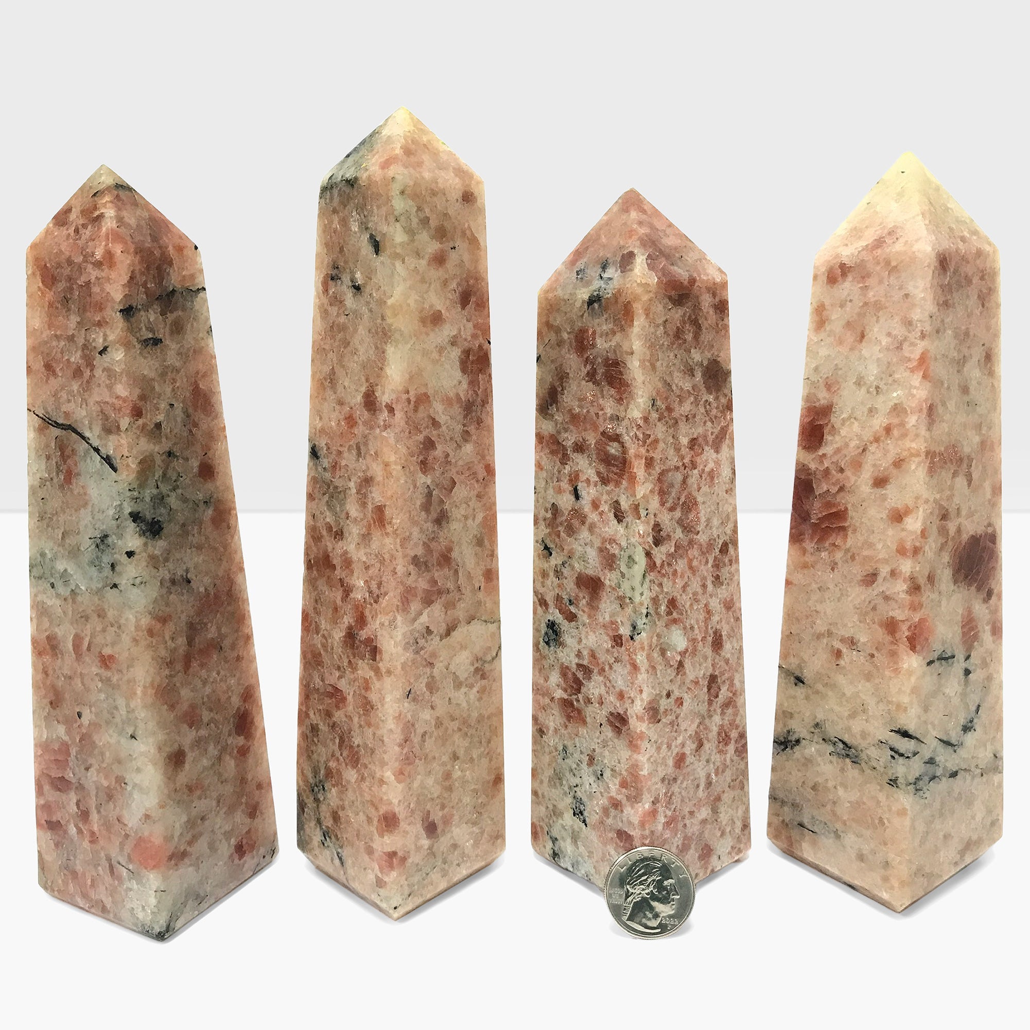 Polished Sunstone Obelisk Tower Point - Natural Crystal for Energy Healing, Feng Shui Decor, Home & Office Display, Meditation & Spiritual Focus - Perfect for Yoga Spaces, Altars & Gift Giving