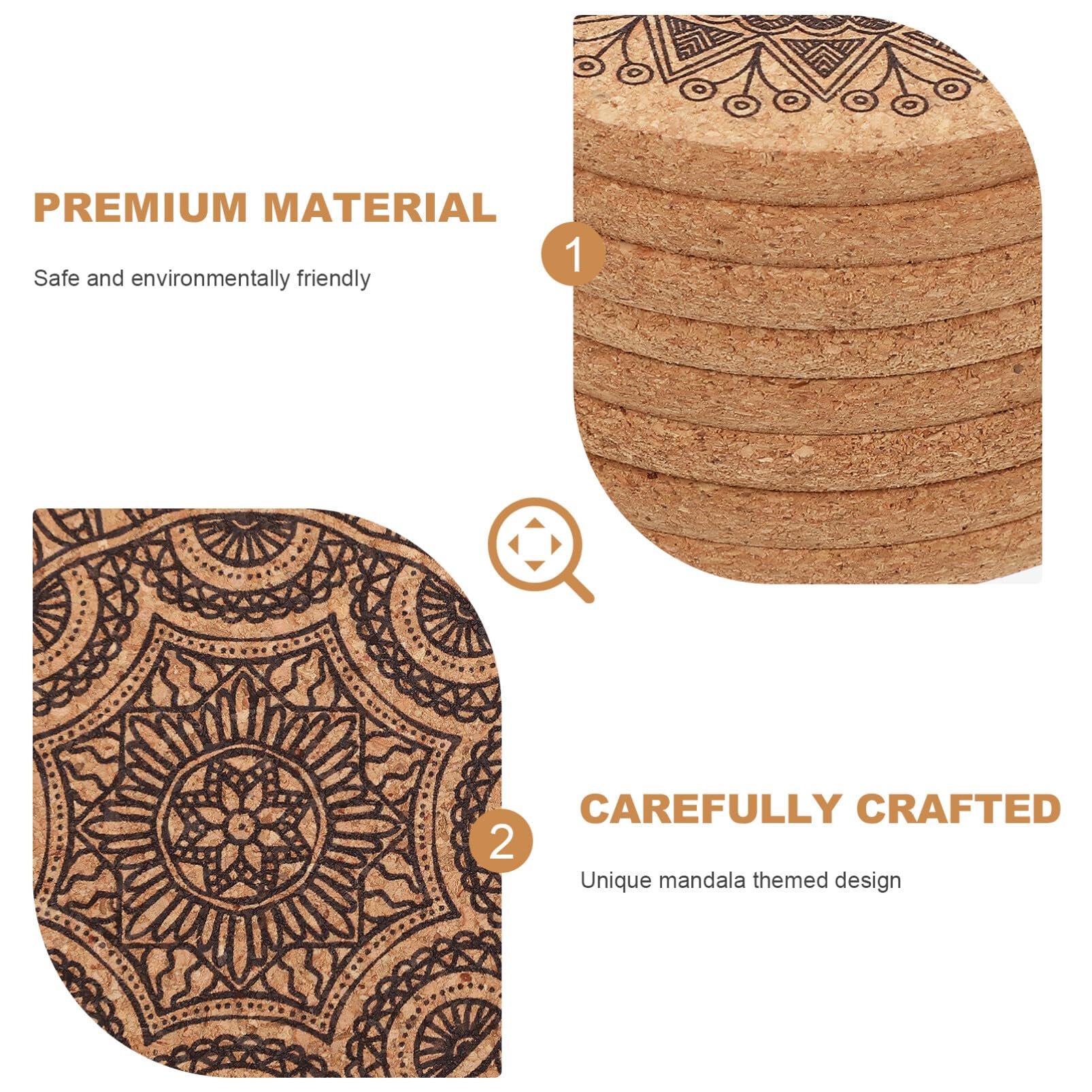 Premium 5.5 Inch Round Cork Coasters & Trivets - Heat Resistant Corkboard Pads for Hot Dishes, Pots, Pans & Plants | Perfect for Kitchen, Dining Table & Coffee Bar Protection
