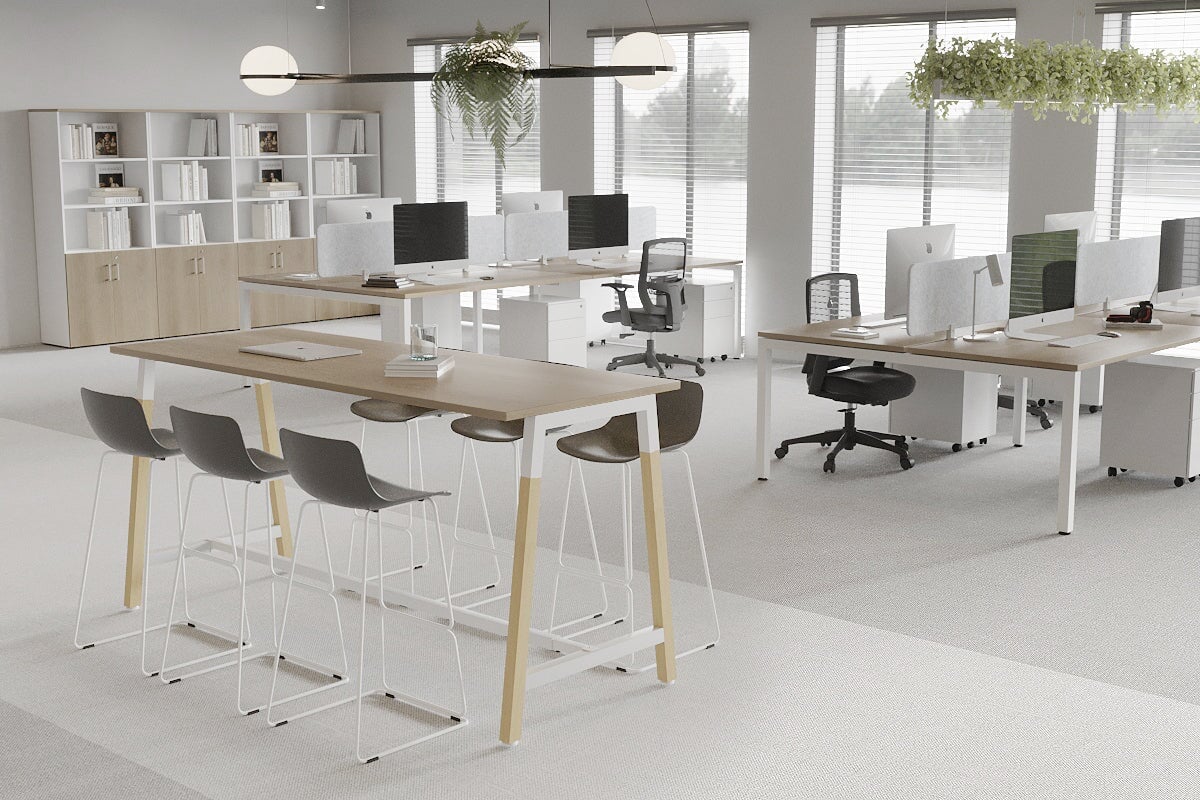 Quadro A Legs Counter Table with Wood Legs and Cross Beam - 925H [1600L x 700W] - Perfect for Restaurant, Bar, and Commercial Kitchen Countertops