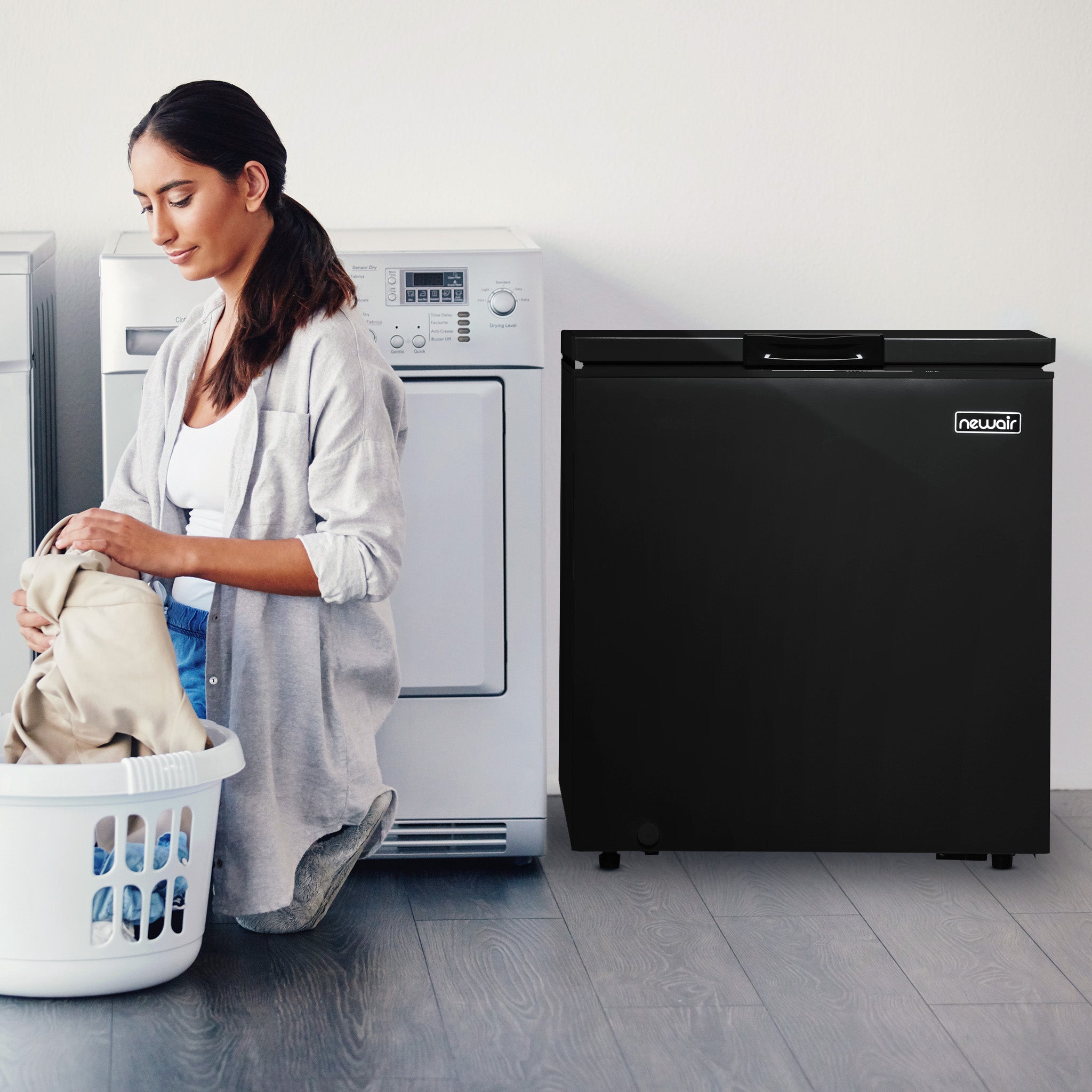 Newair® 5 Cu. Ft. Mini Deep Chest Freezer - Energy Efficient Compact Freezer for Home, Garage, or Basement - Perfect for Frozen Food Storage, Meal Prep & Bulk Buying (Black)