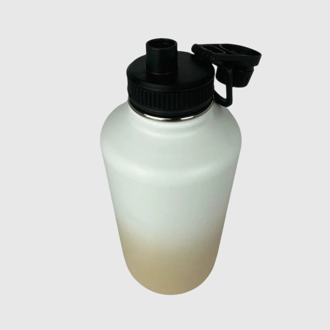 Pastel Beige Insulated Water Bottle 64oz (1.9L) Stainless Steel - Keeps Drinks Cold for 24 Hours & Hot for 12 Hours - Perfect for Hiking, Gym, Office & Outdoor Activities