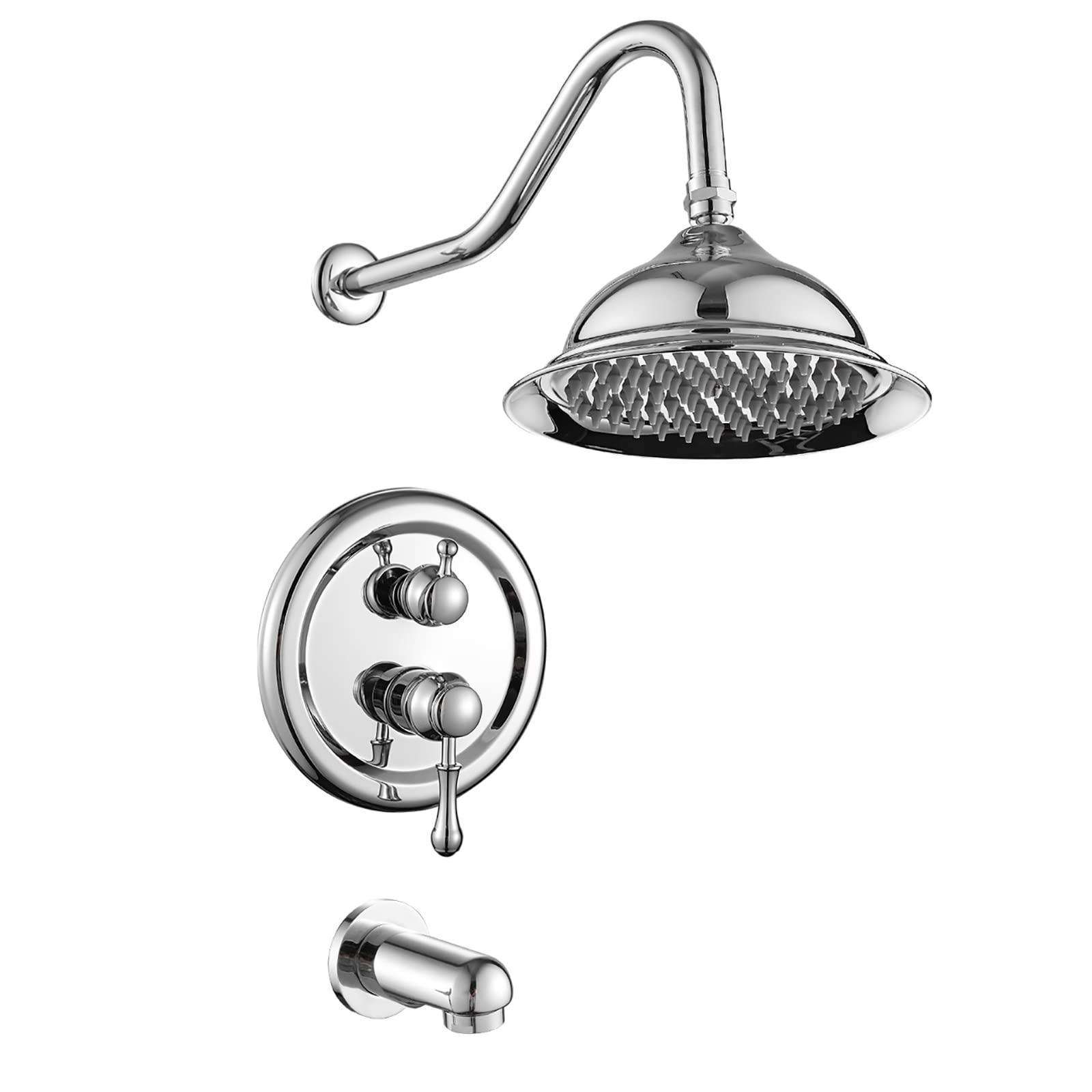 Tesmula 8 Inch Concealed Shower System with 2 Mode Filtering Shower Head - Includes Rain Shower Head and Faucet in Silver Finish | Perfect for Bathroom Renovation and Luxury Spa Experience at Home