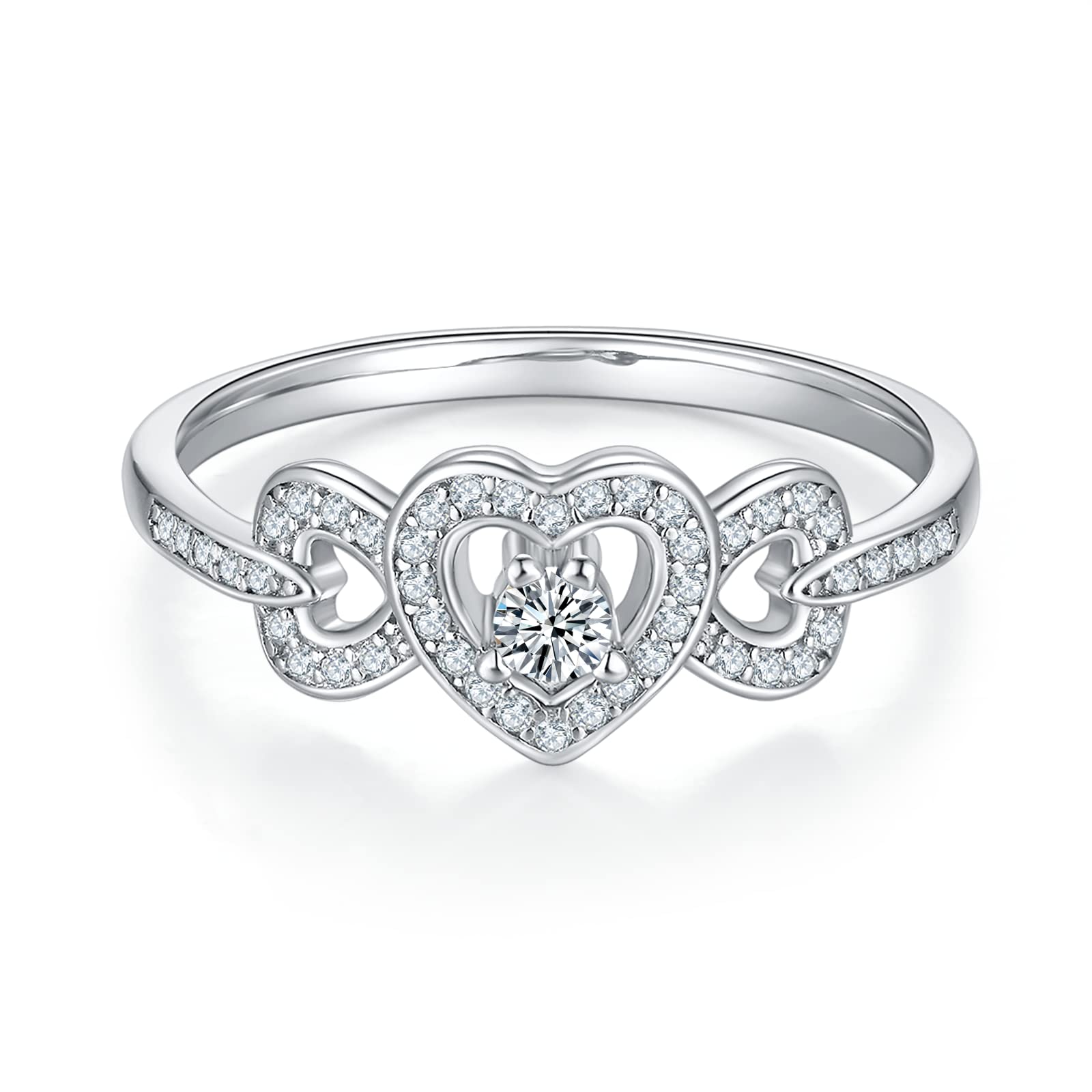 Love Infinity 925 Sterling Silver Rings for Women - Genuine 1.5mm Eternity Band with Cubic Zirconia - Promise, Engagement & Wedding Ring - Size 4-12 | Perfect Gift for Anniversaries, Valentine's Day & Bridal Jewelry