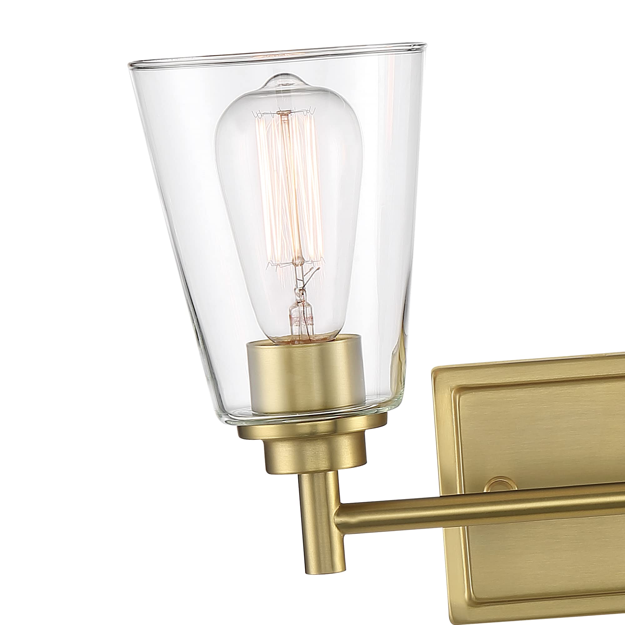 DESIGNERS FOUNTAIN Westin 2-Light Bathroom Vanity Light Fixture, Brushed Gold Finish - Modern Bathroom Lighting for Vanity Mirror, Makeup Area & Powder Room (Model 95702-BG)