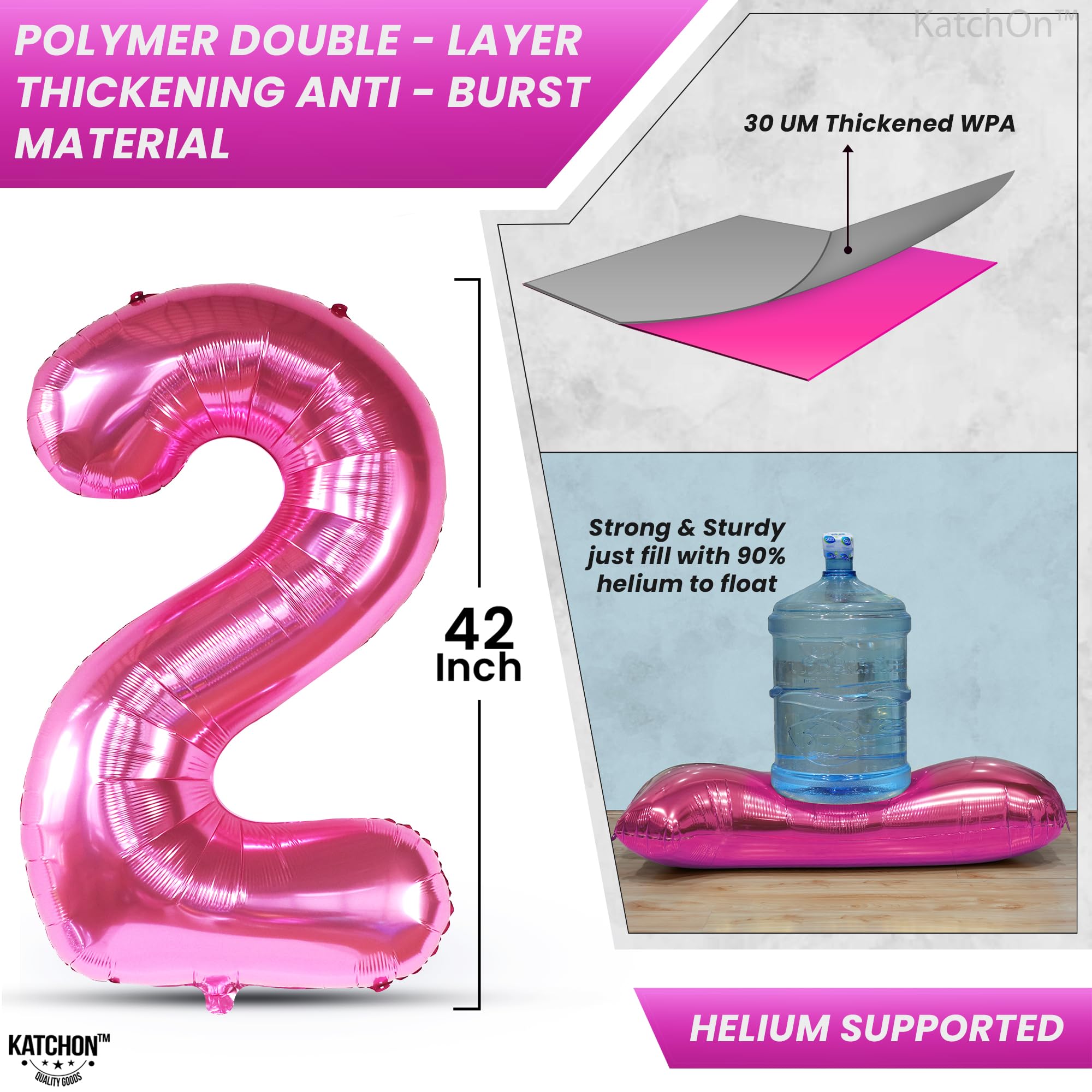 KatchOn 42 Inch Graduation Balloons 2025 - Large Pink Class of 2025 Balloons for Graduation Party Decorations | Perfect for Graduation Ceremony, School Events & Photo Backdrops