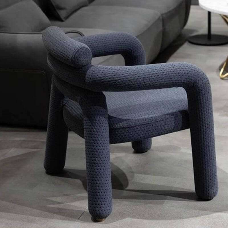 Modern Simple Style Lime Green/Ivory/Dove Grey Curved Arm Chair with Fixed Backrest & Armrests - Perfect for Living Room, Bedroom or Office Seating